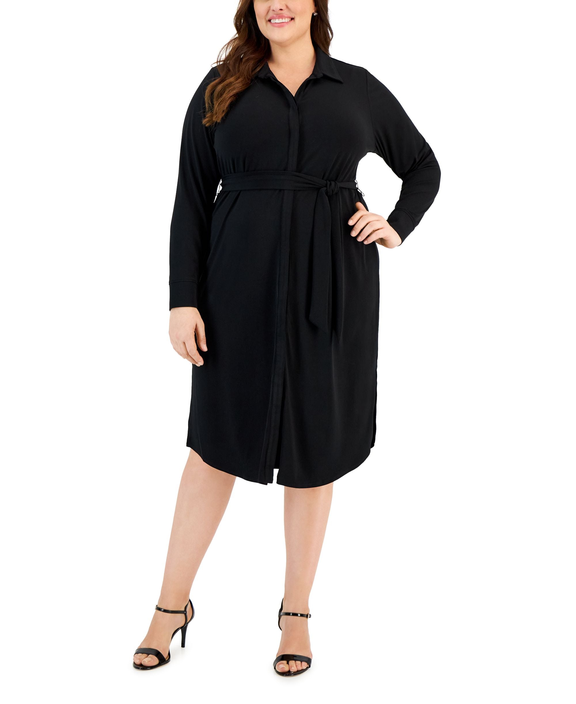 Plus Size Knit Shirt Dress