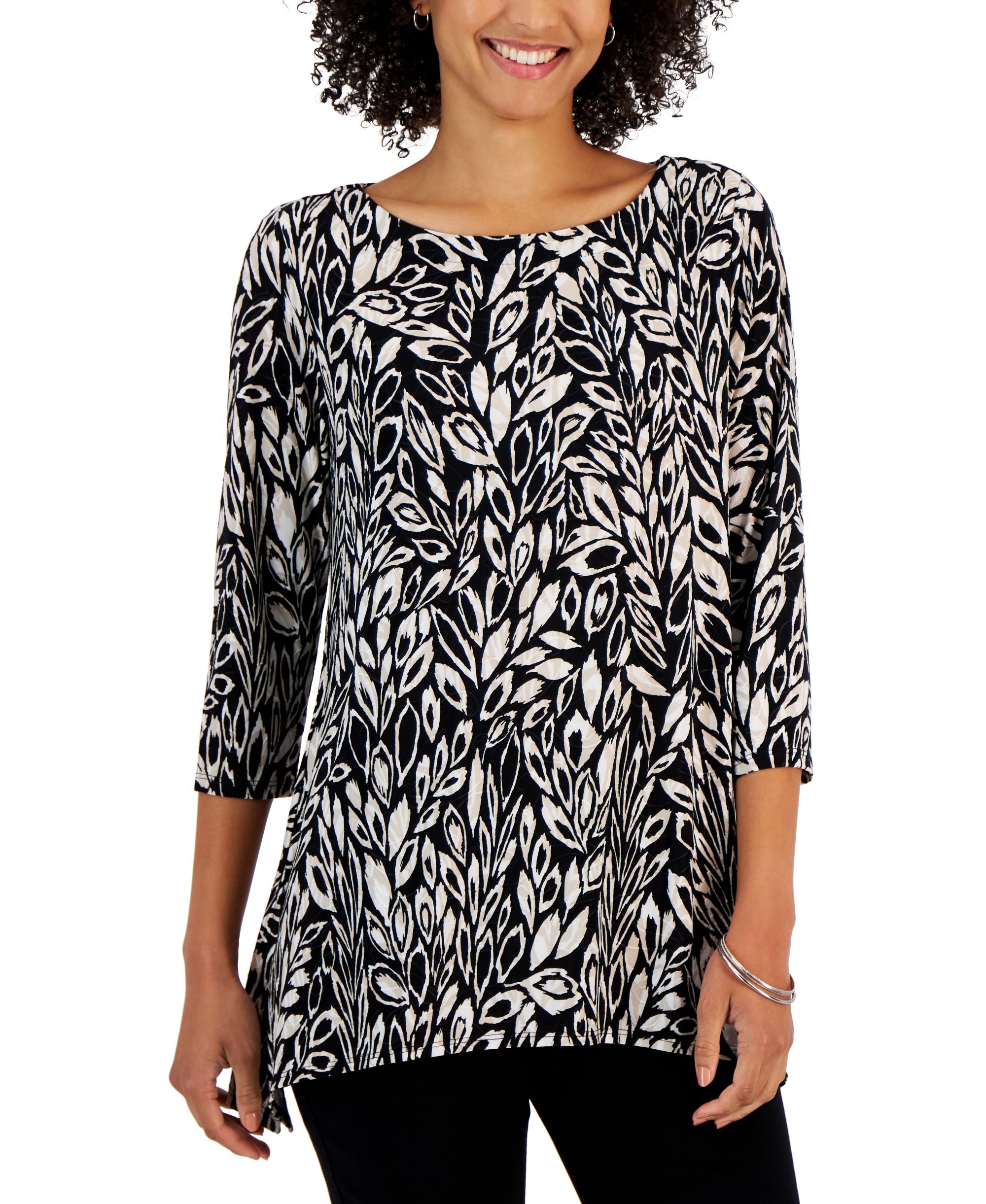 Women's Leaf Adventures Jacquard 3/4-Sleeve Tunic