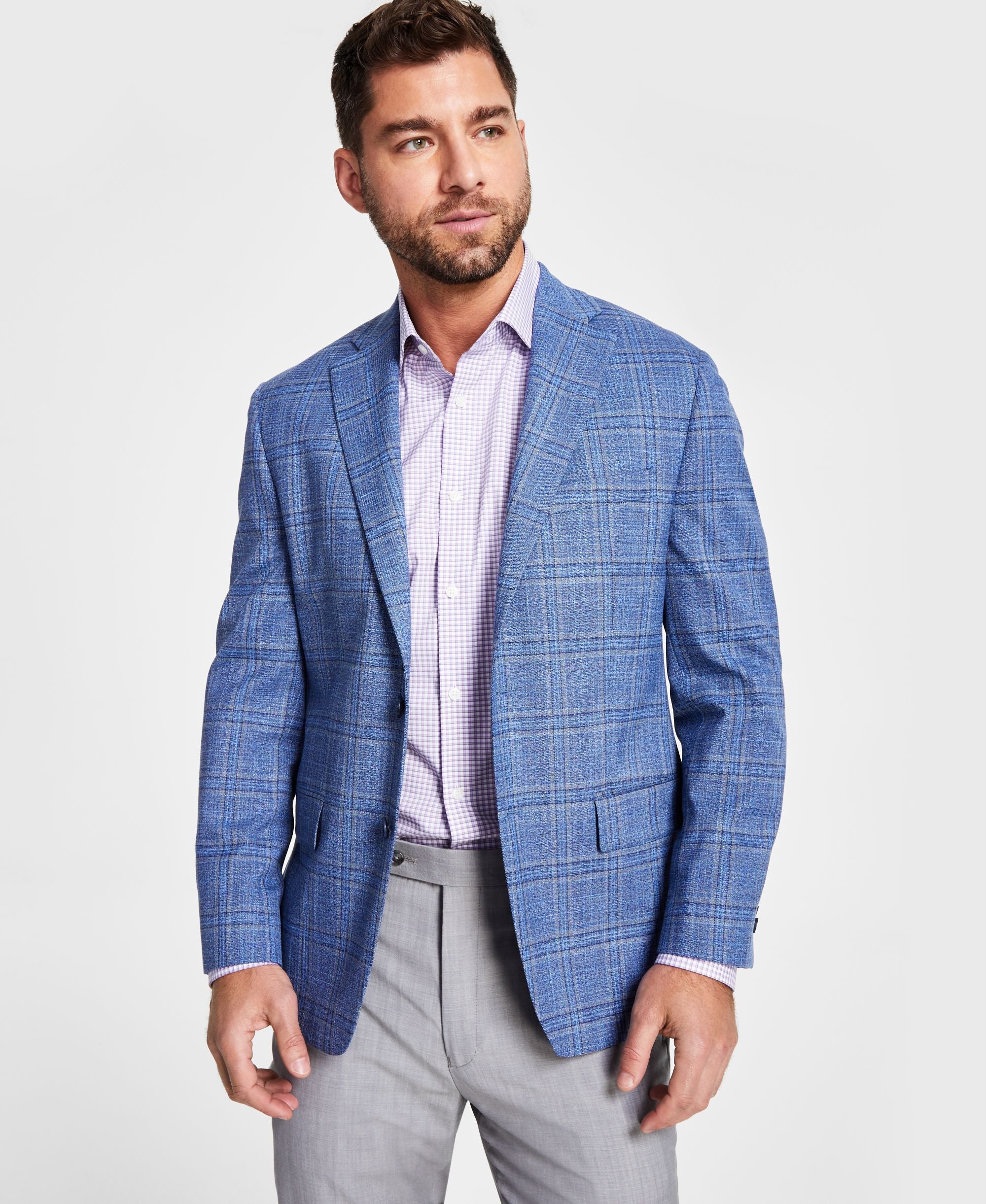 Men's Modern-Fit Plaid Sport Coat