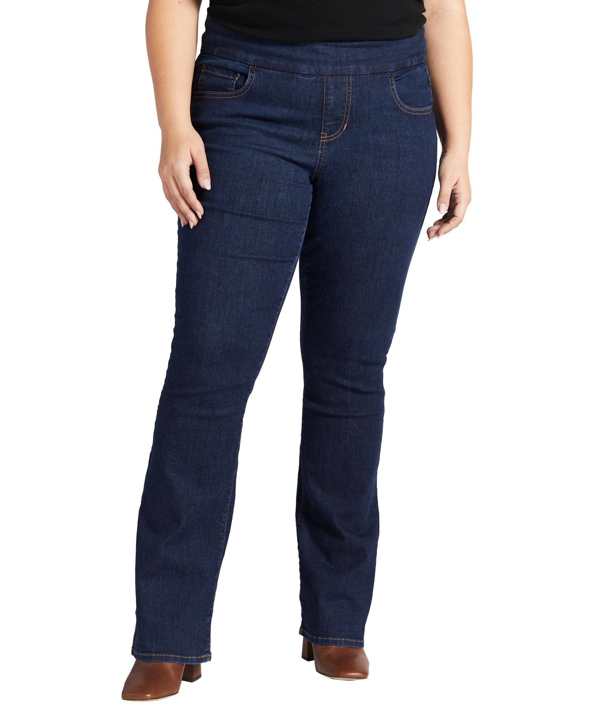 Plus Size Paley Mid Rise Bootcut Pull-On Jeans