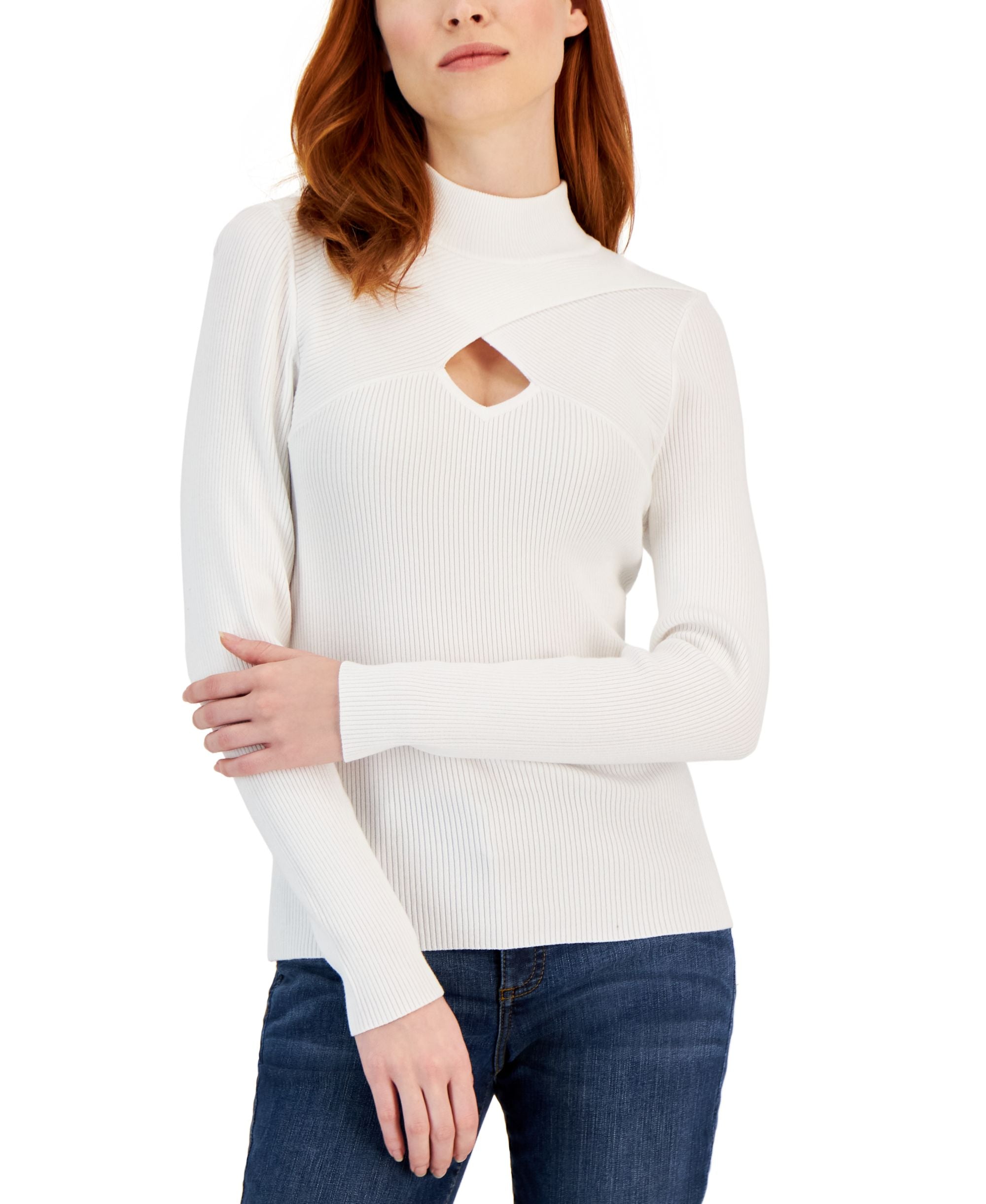 Women's Keyhole Mock Neck Sweater