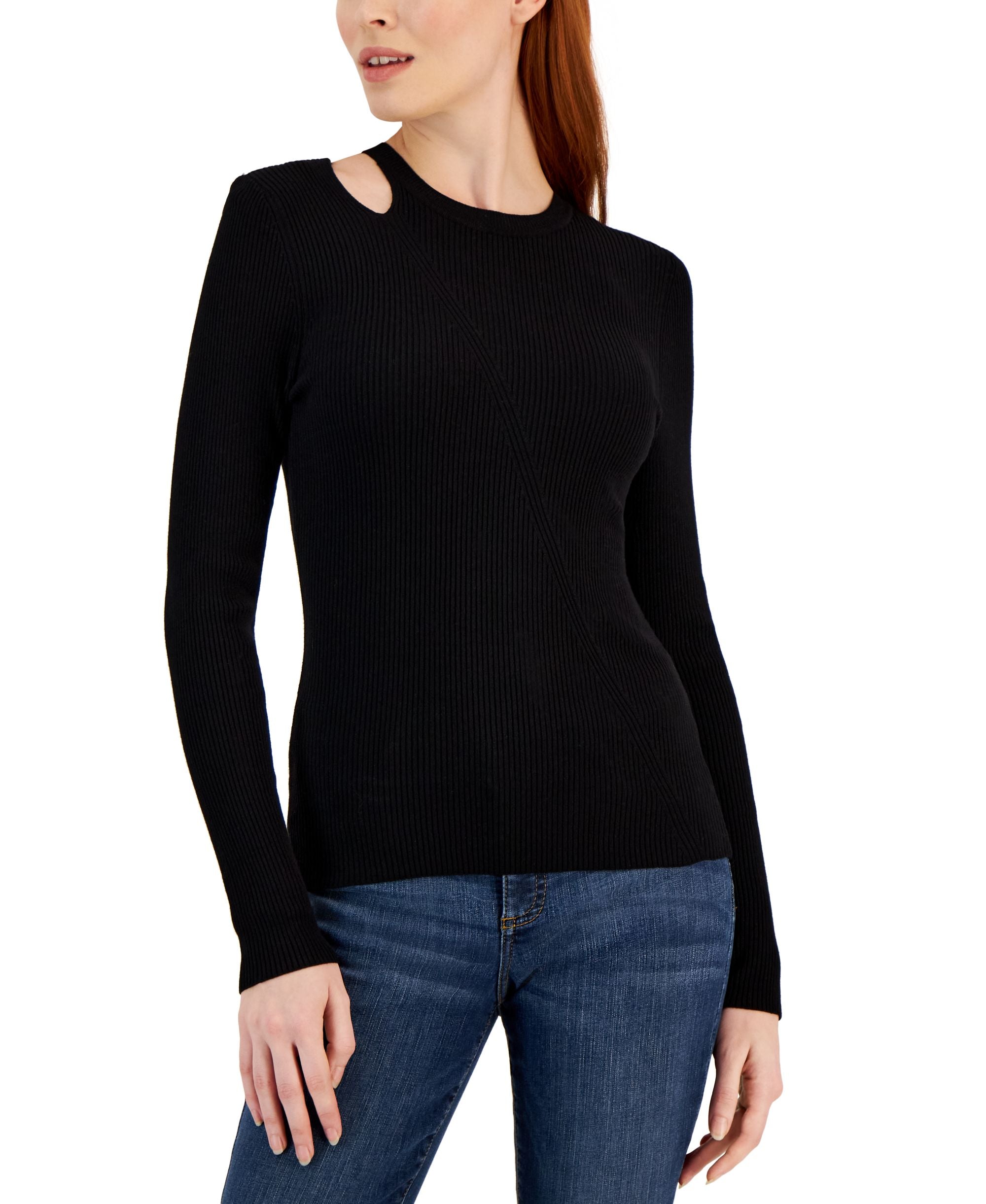 Women's Cutout Crewneck Sweater