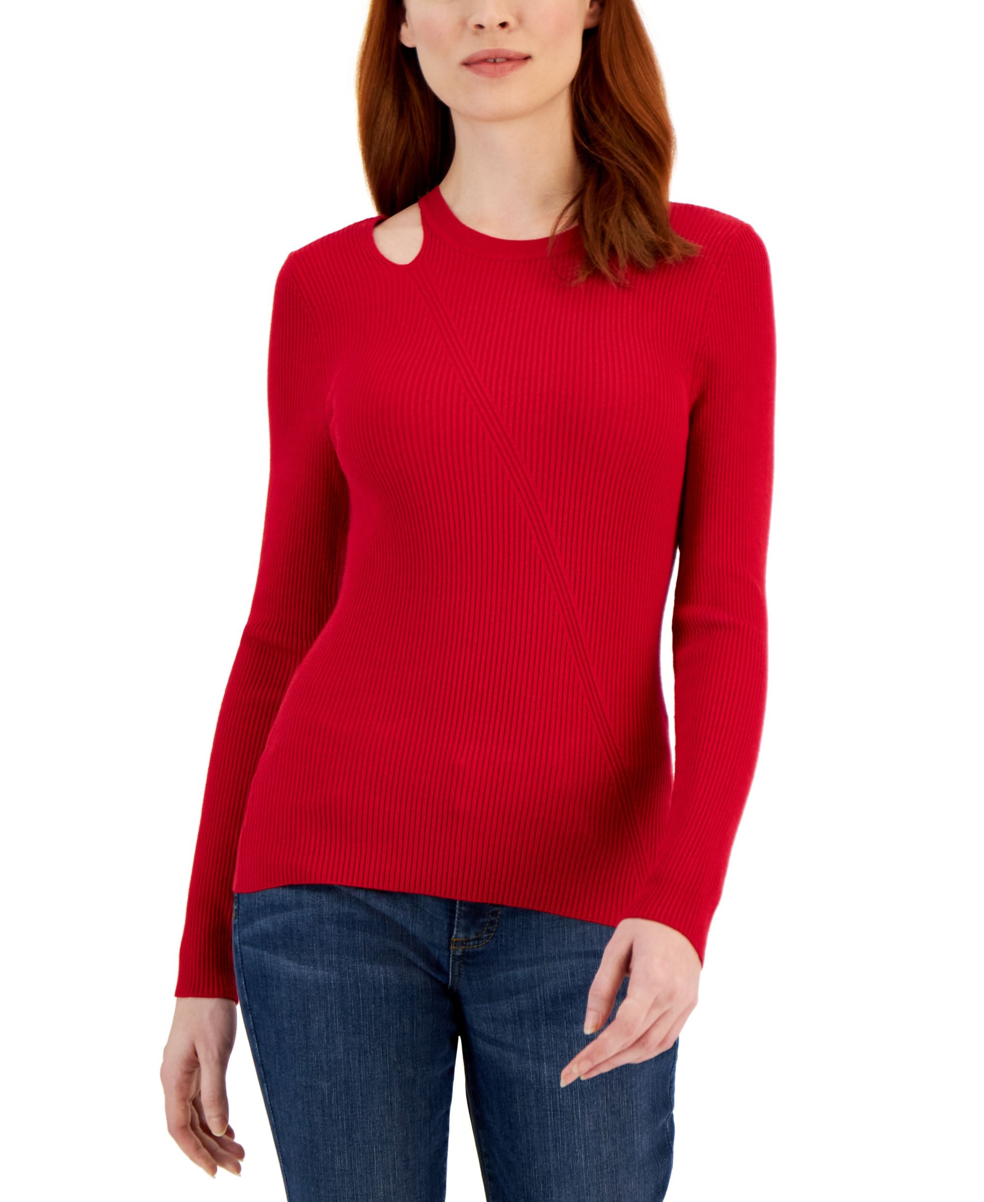 Women's Cutout Crewneck Sweater
