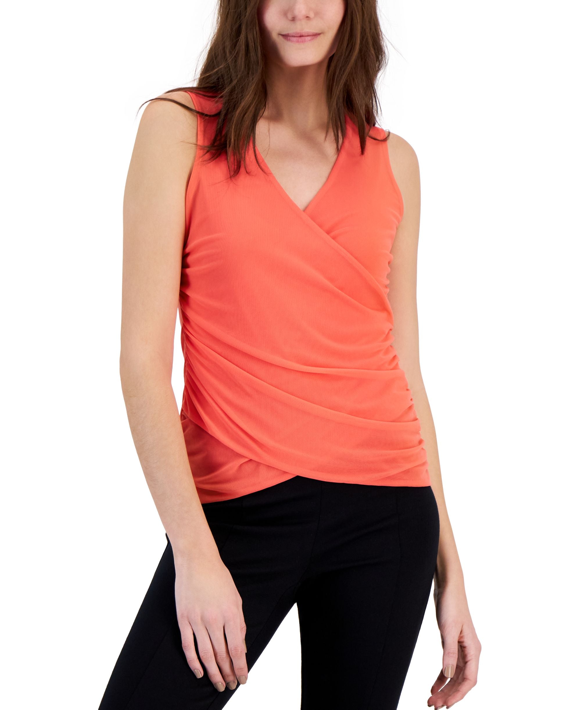 International Concepts Womens Mesh Crossover Top
