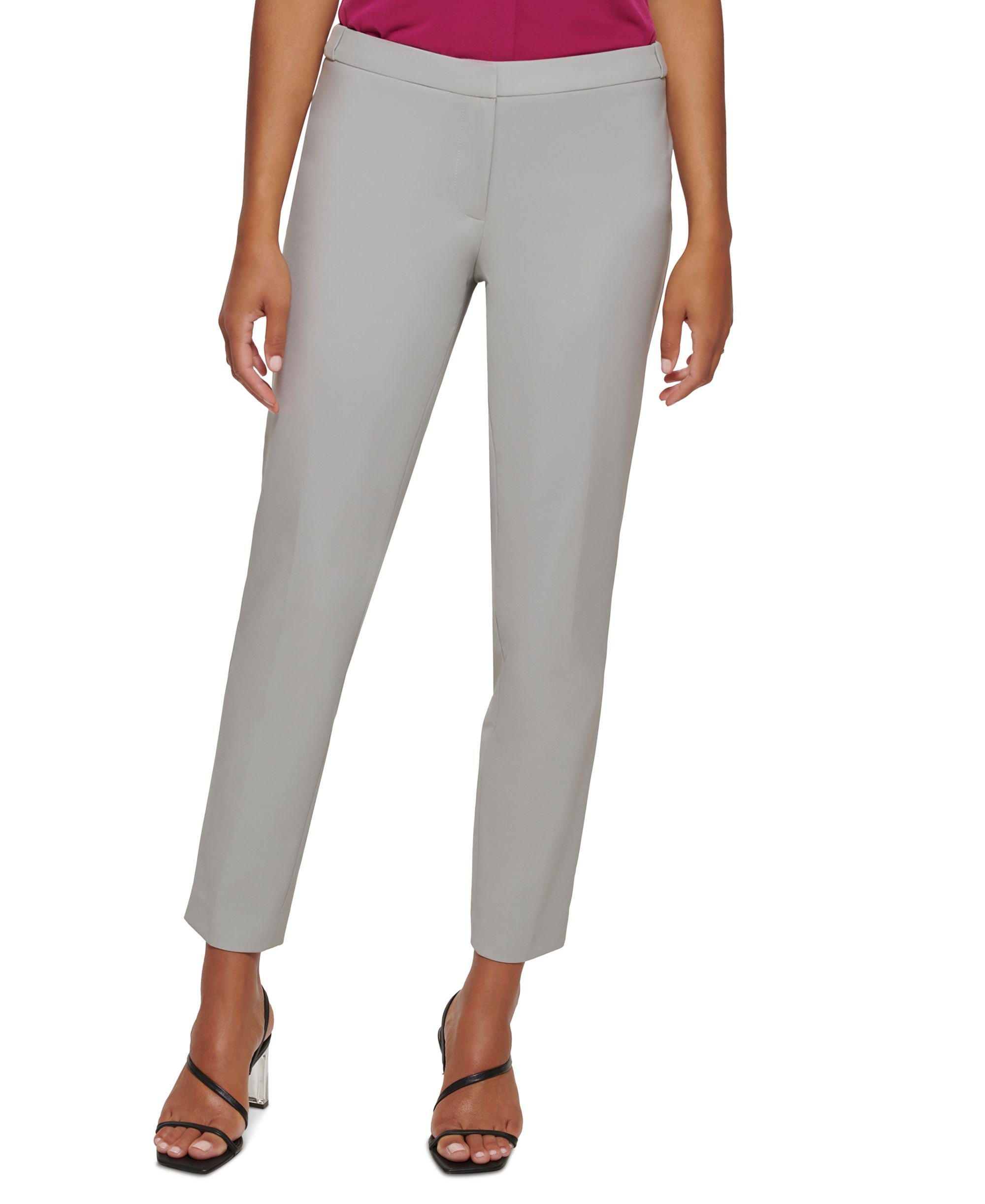 Petite Solid Infinite Straight-Leg Stretch Pants