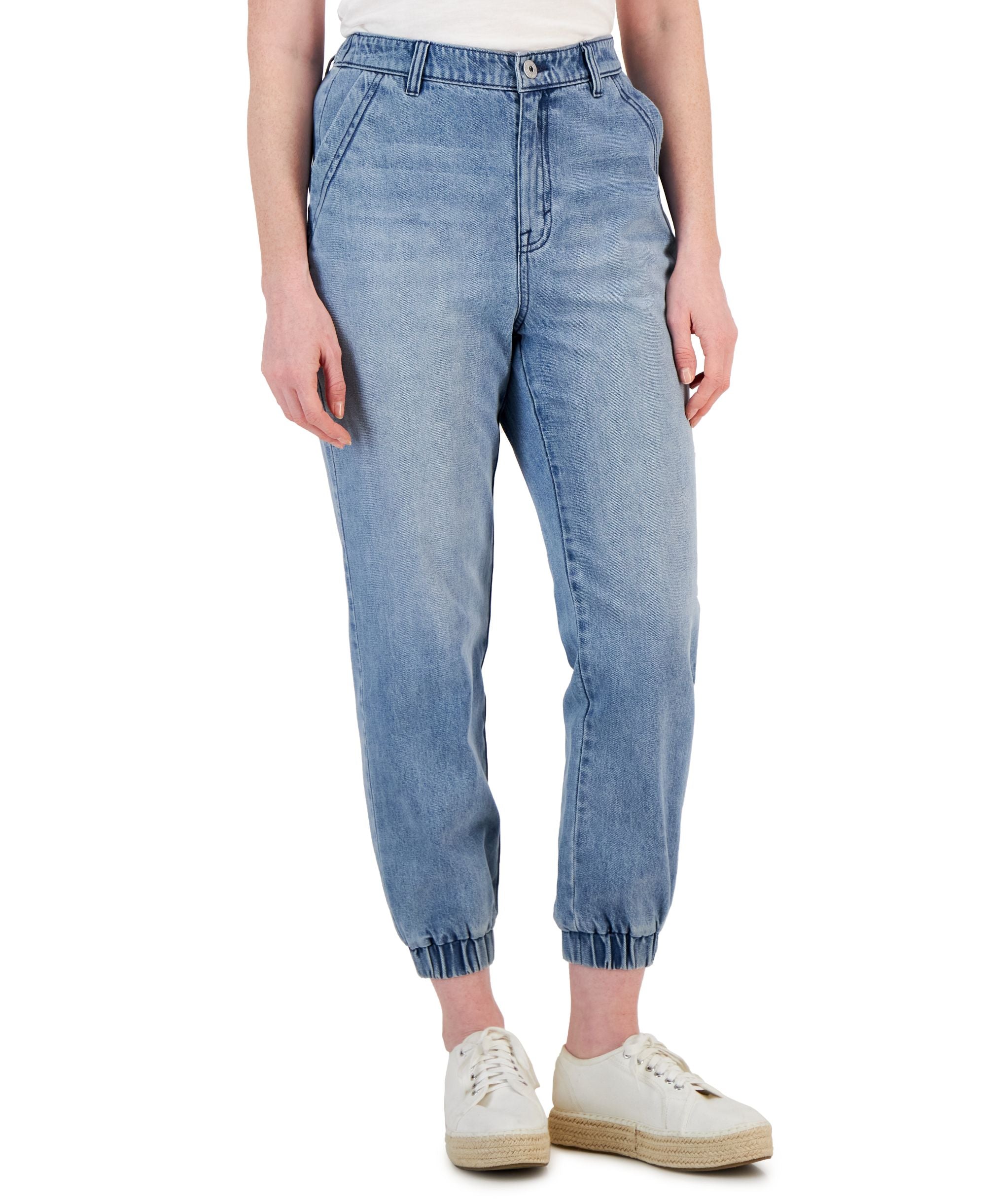 Women's Mid-Rise Denim Utility Jogger Jeans
