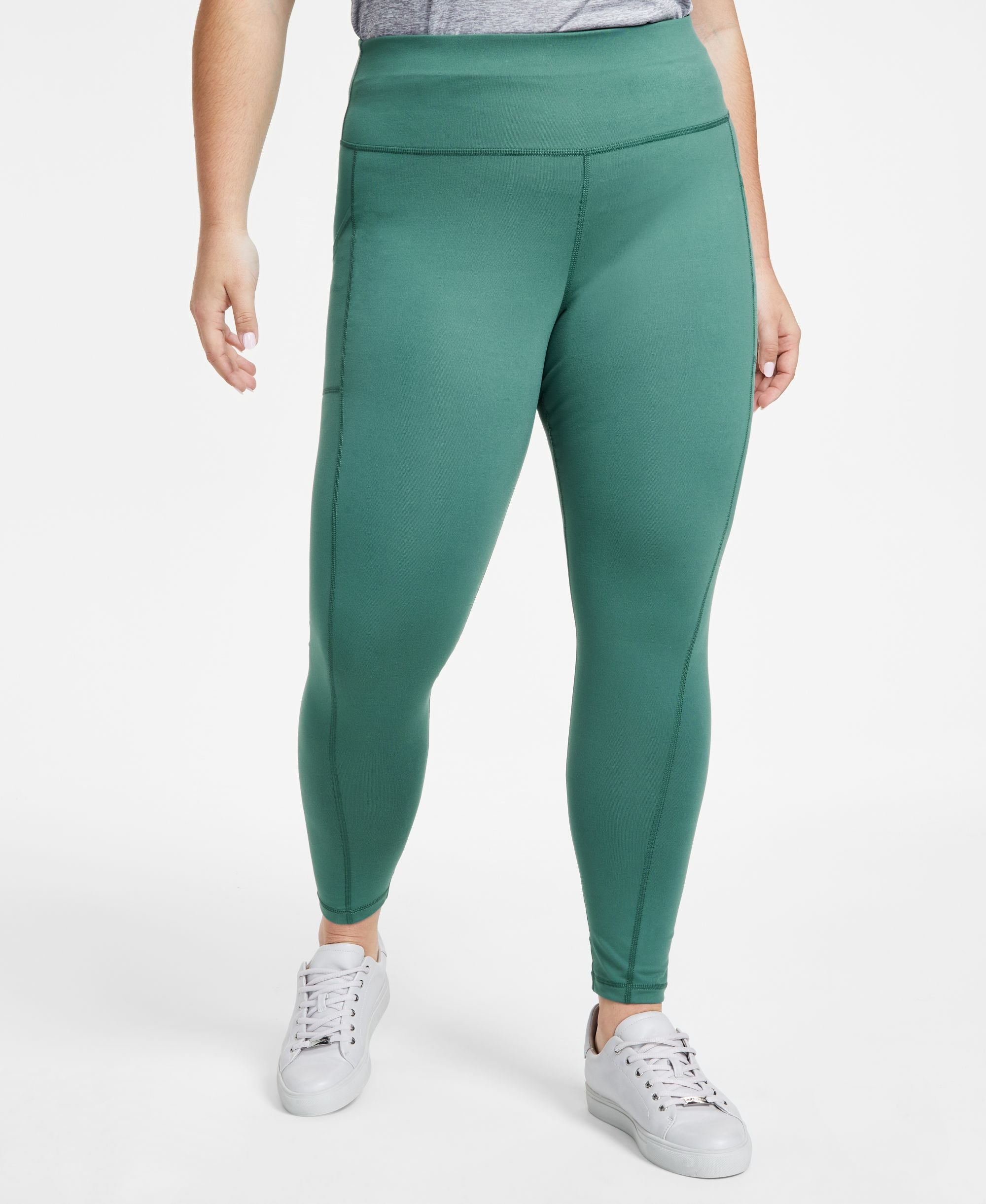 ID Ideology Womens Compression High Waist Side Pocket 7/8 Length Leggings In Reg Petites