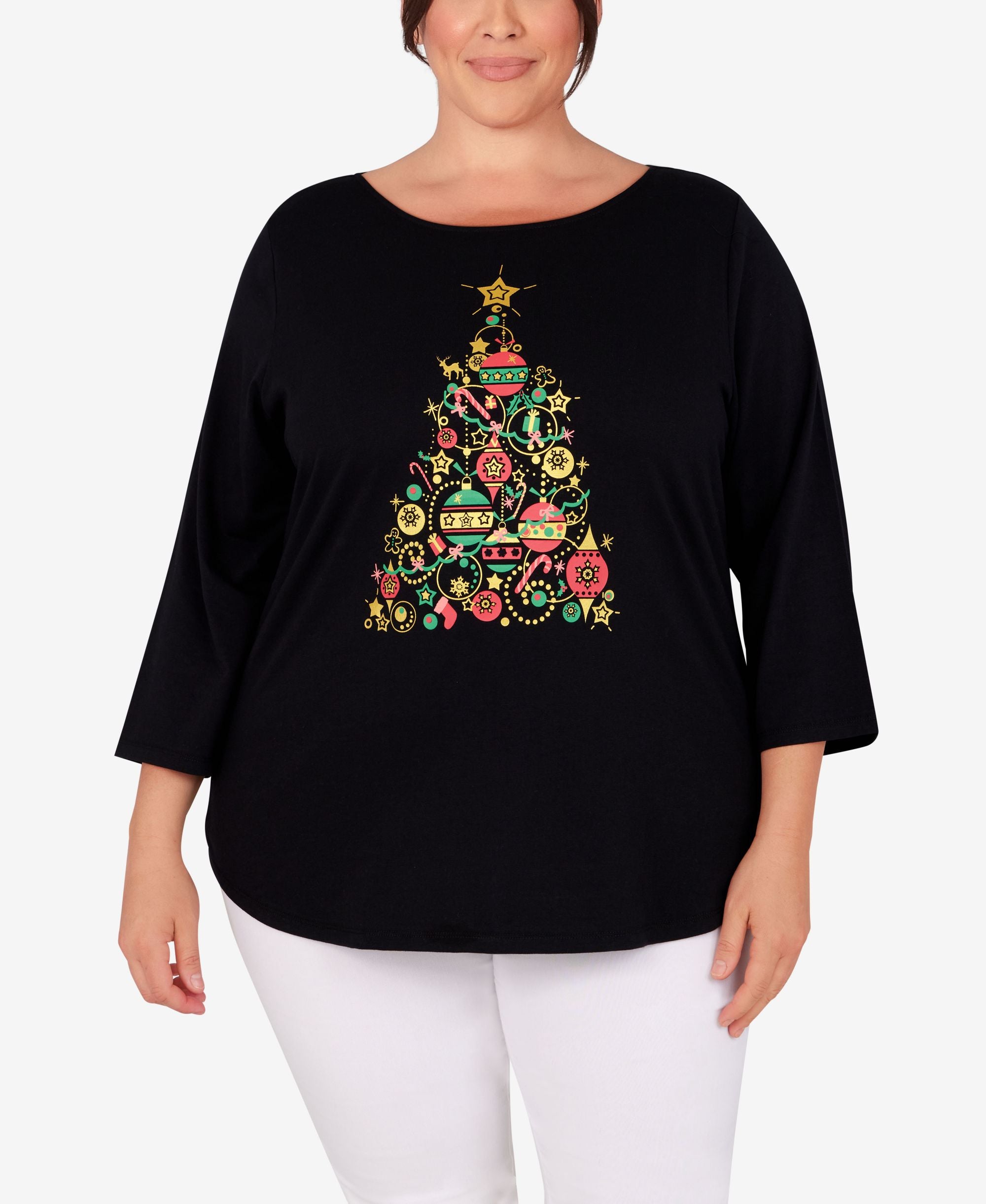 Ruby Rd. Plus Size Holiday Tree Top