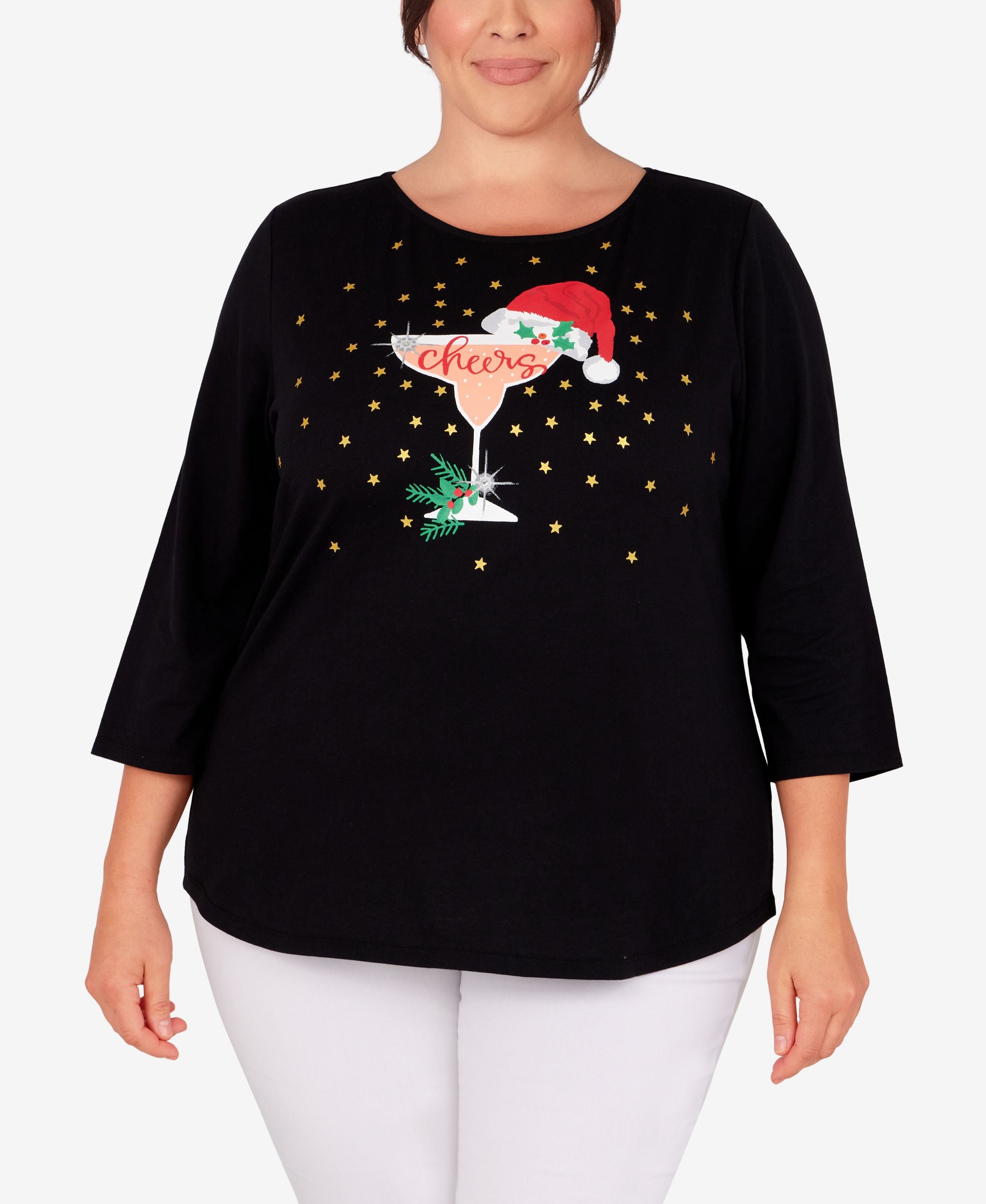 Ruby Rd. Plus Size Holiday Cheers Top