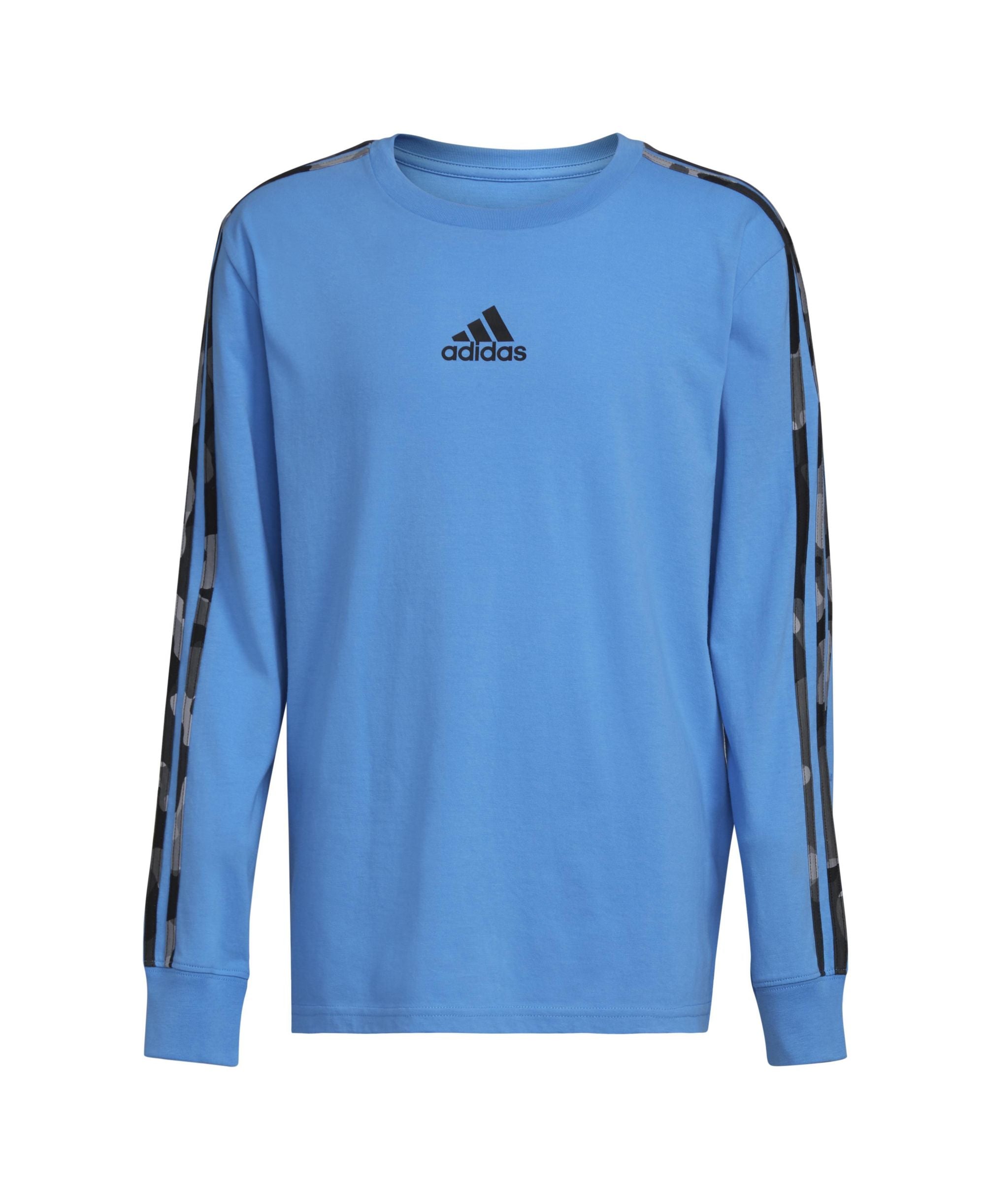 adidas Big Boys Long Sleeve Core Camo Stripe T-shirt