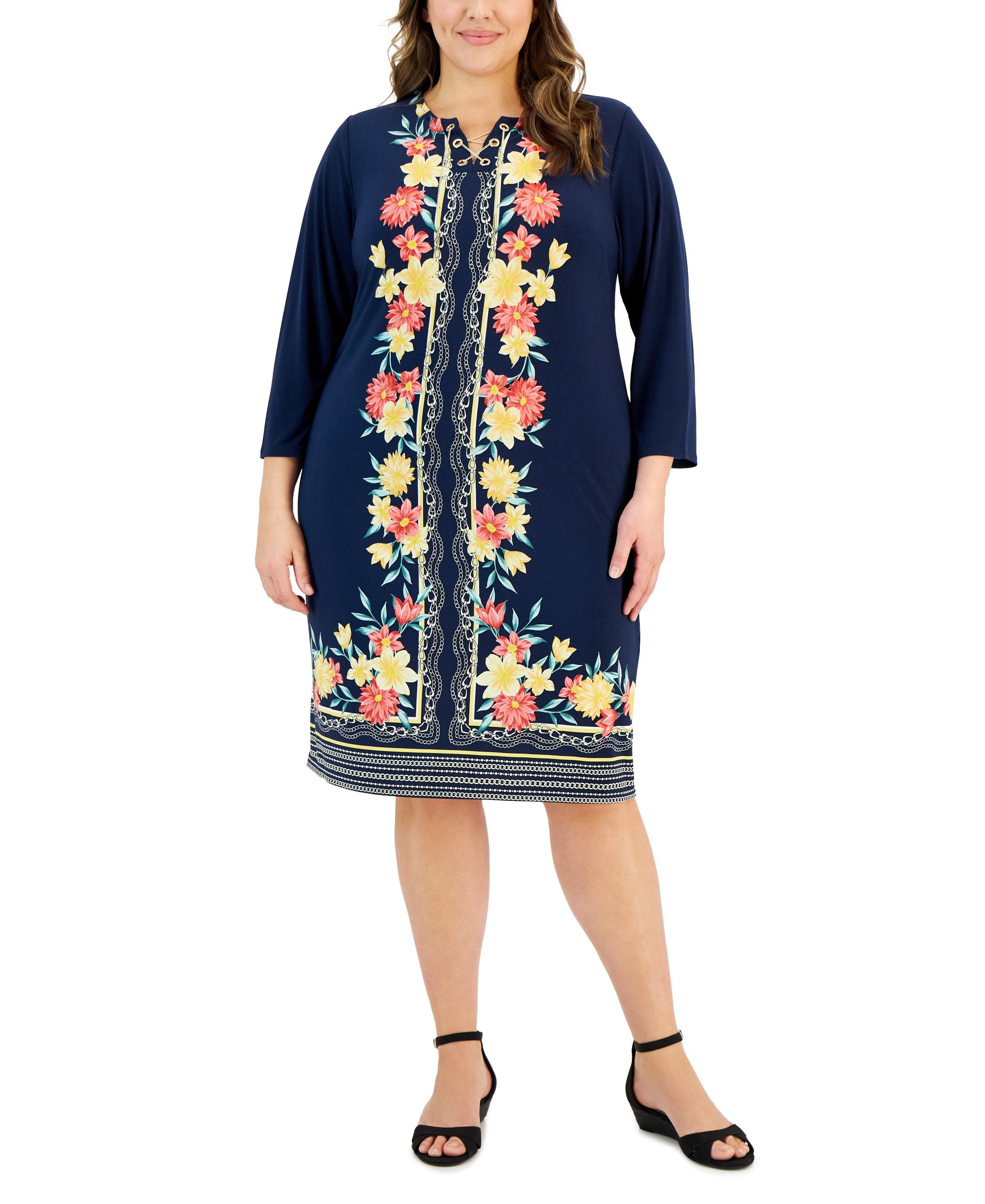JM Collection Plus Size A Line Dress