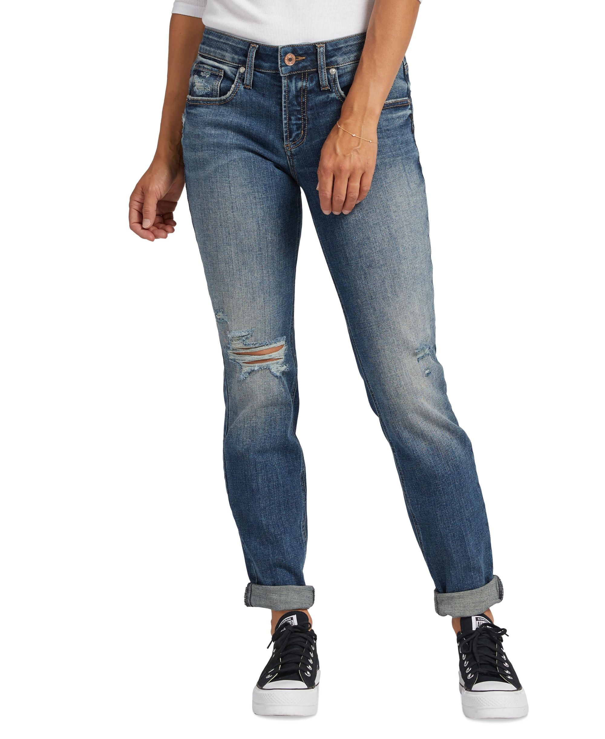 Women's Boyfriend Mid Rise Jeans
