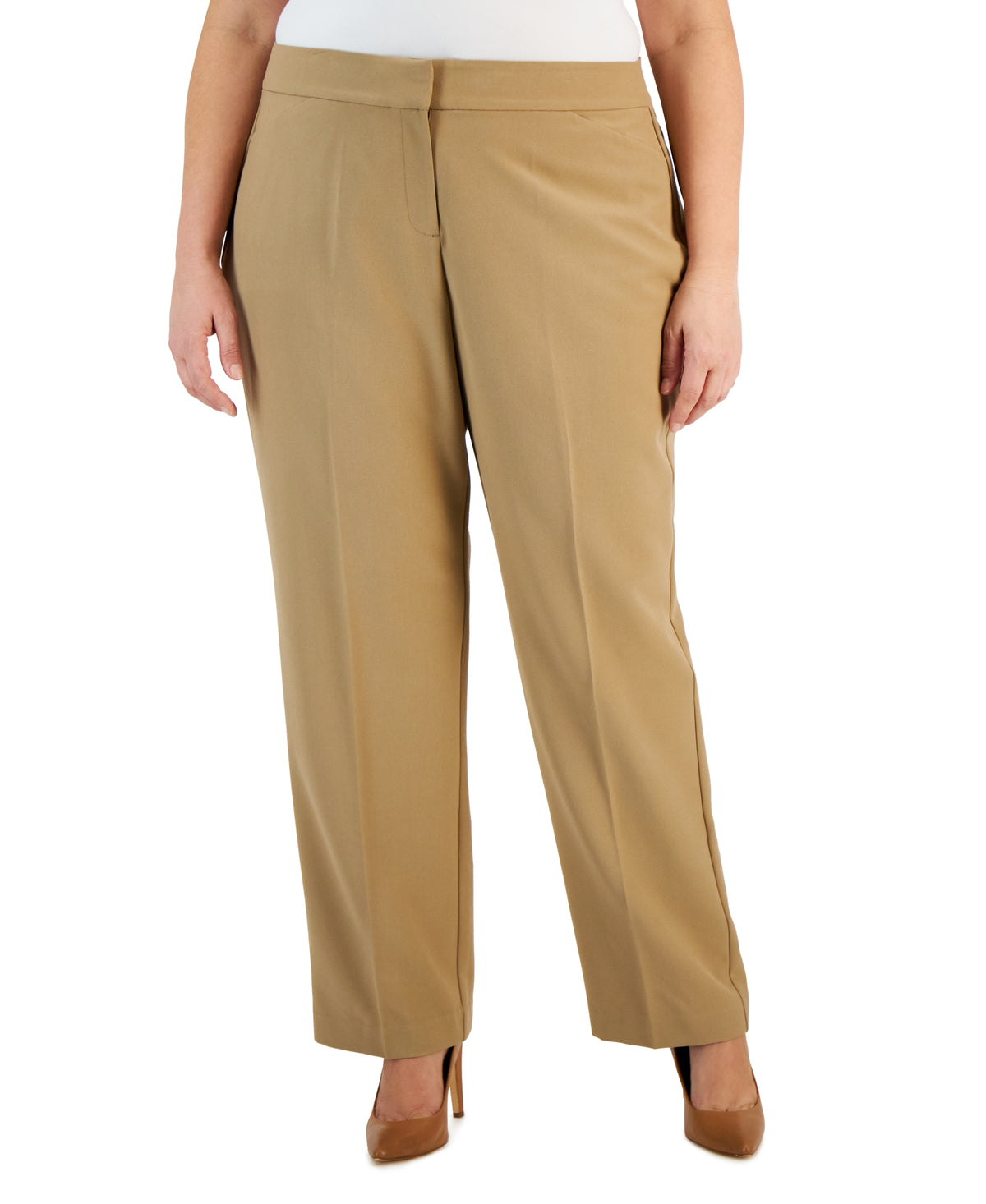 Plus & Petite Plus Size Curvy-Fit Straight-Leg Pants