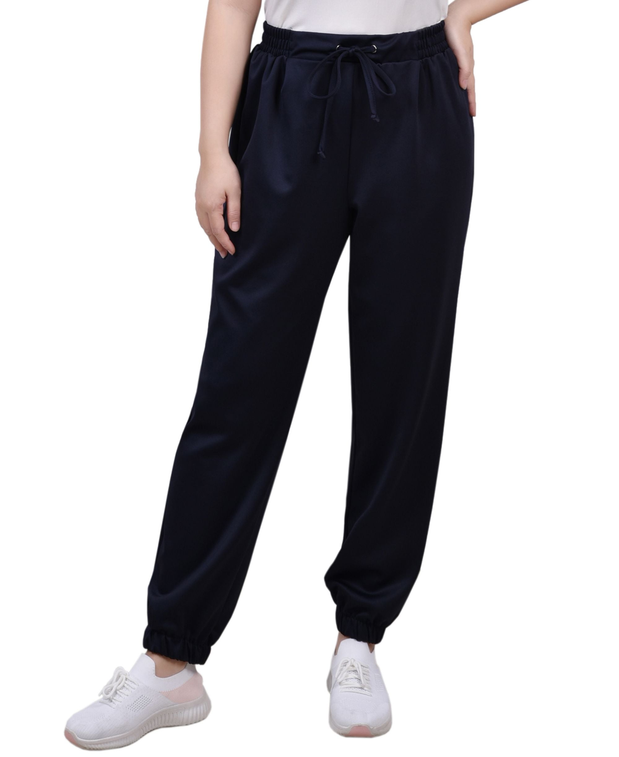 Petite Stretch Crepe Jogger Pants