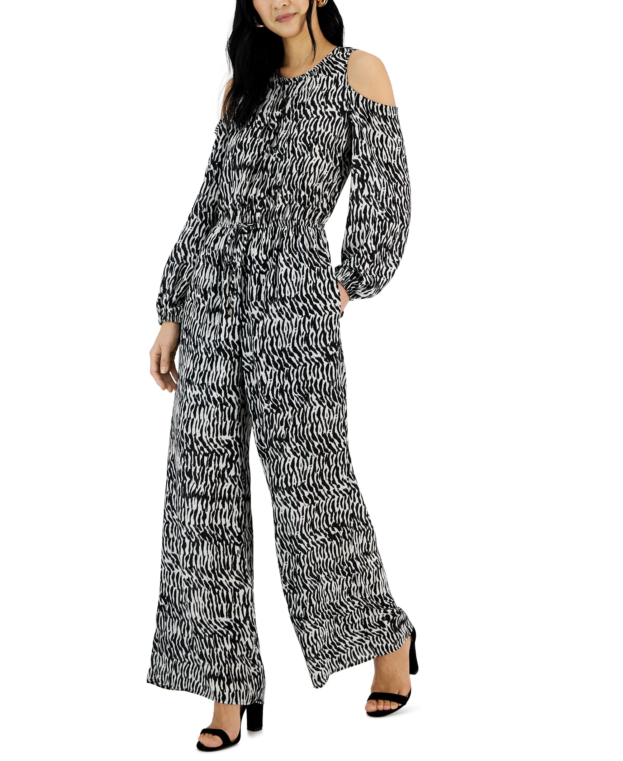 Women's Cold-Shoulder Wide-Leg Jumpsuit