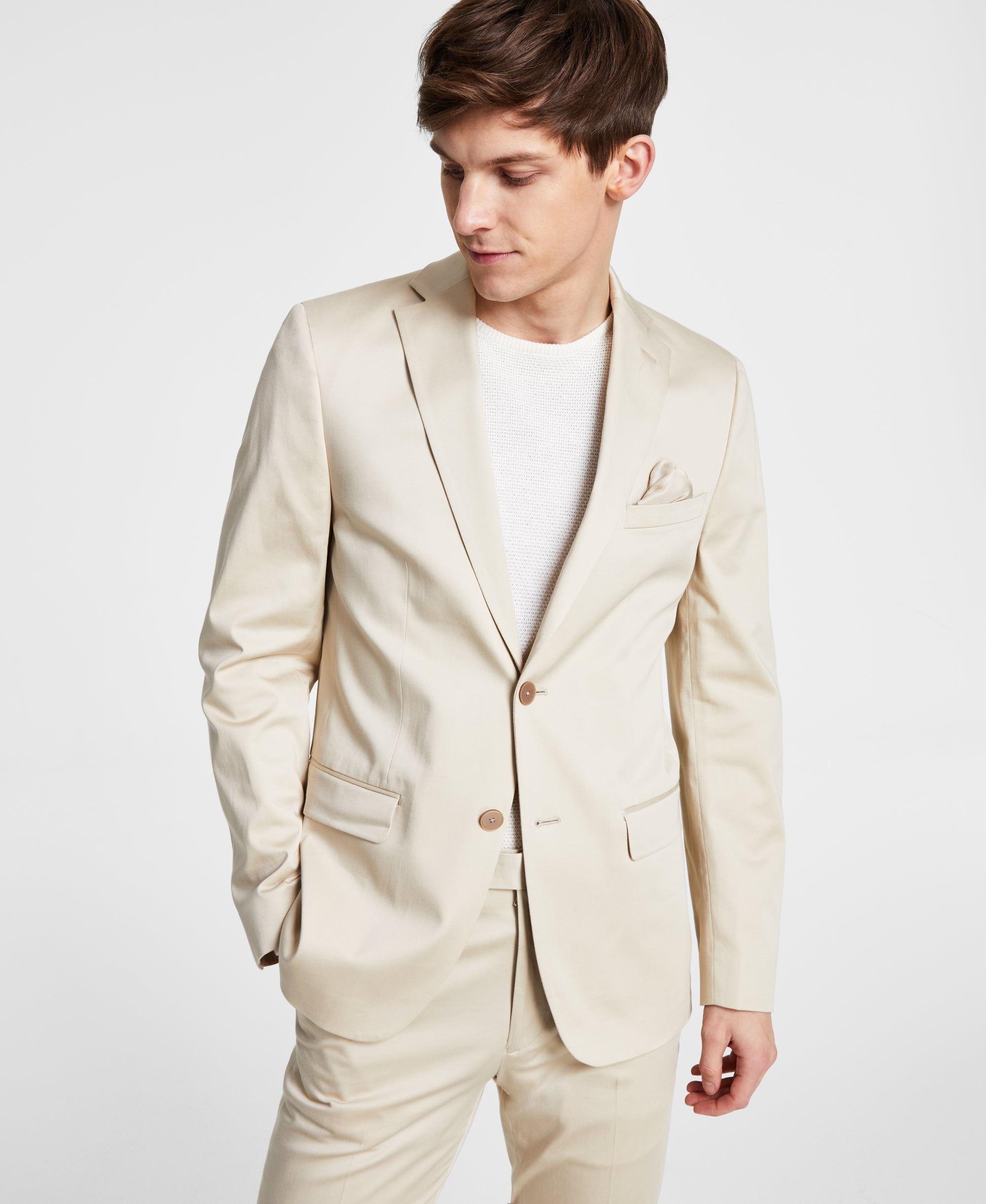 Men's Slim-Fit Cotton Suit Jacket