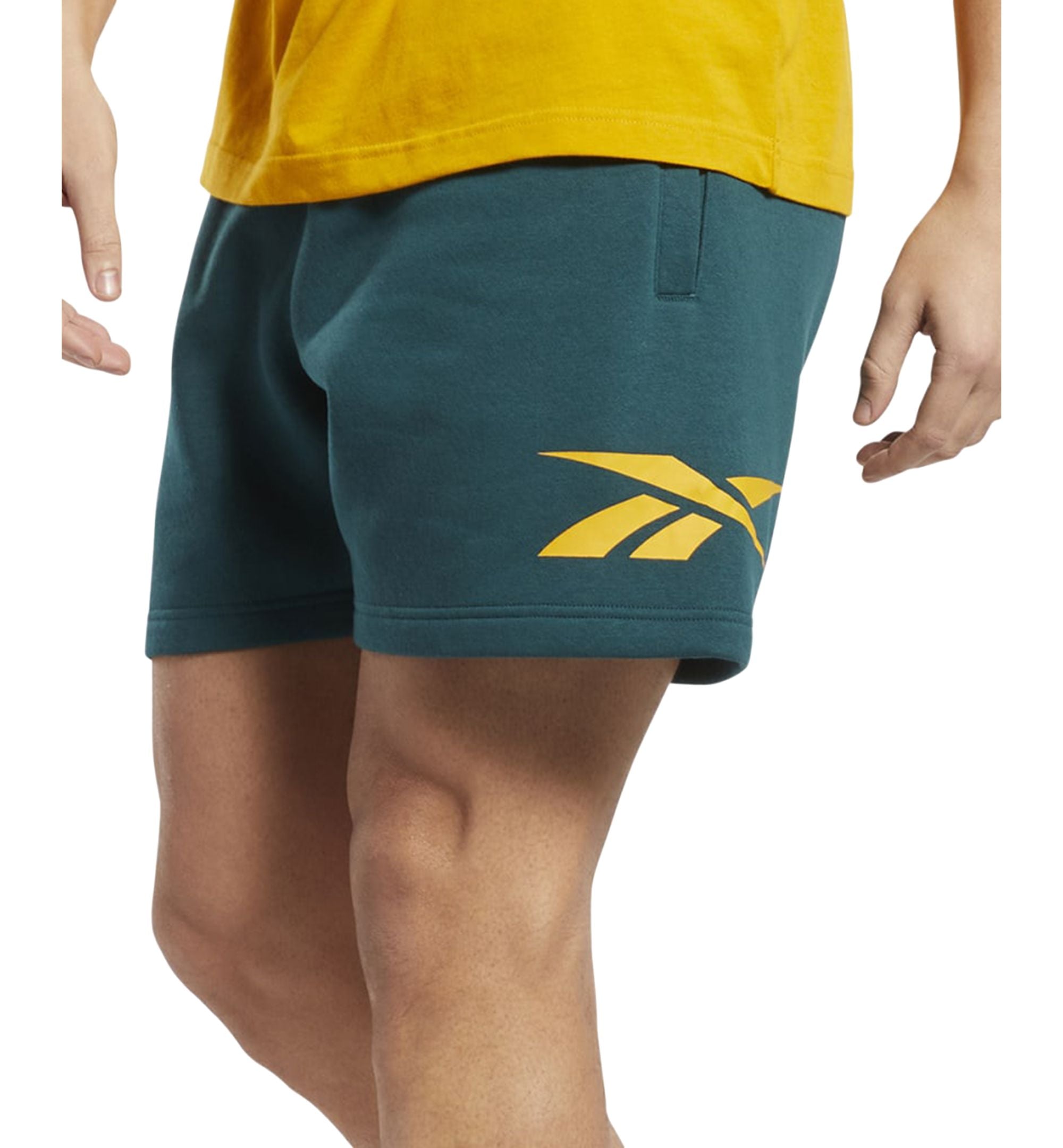 Reebok Mens Relaxed Fit Vector Logo Elastic Drawstring Shorts