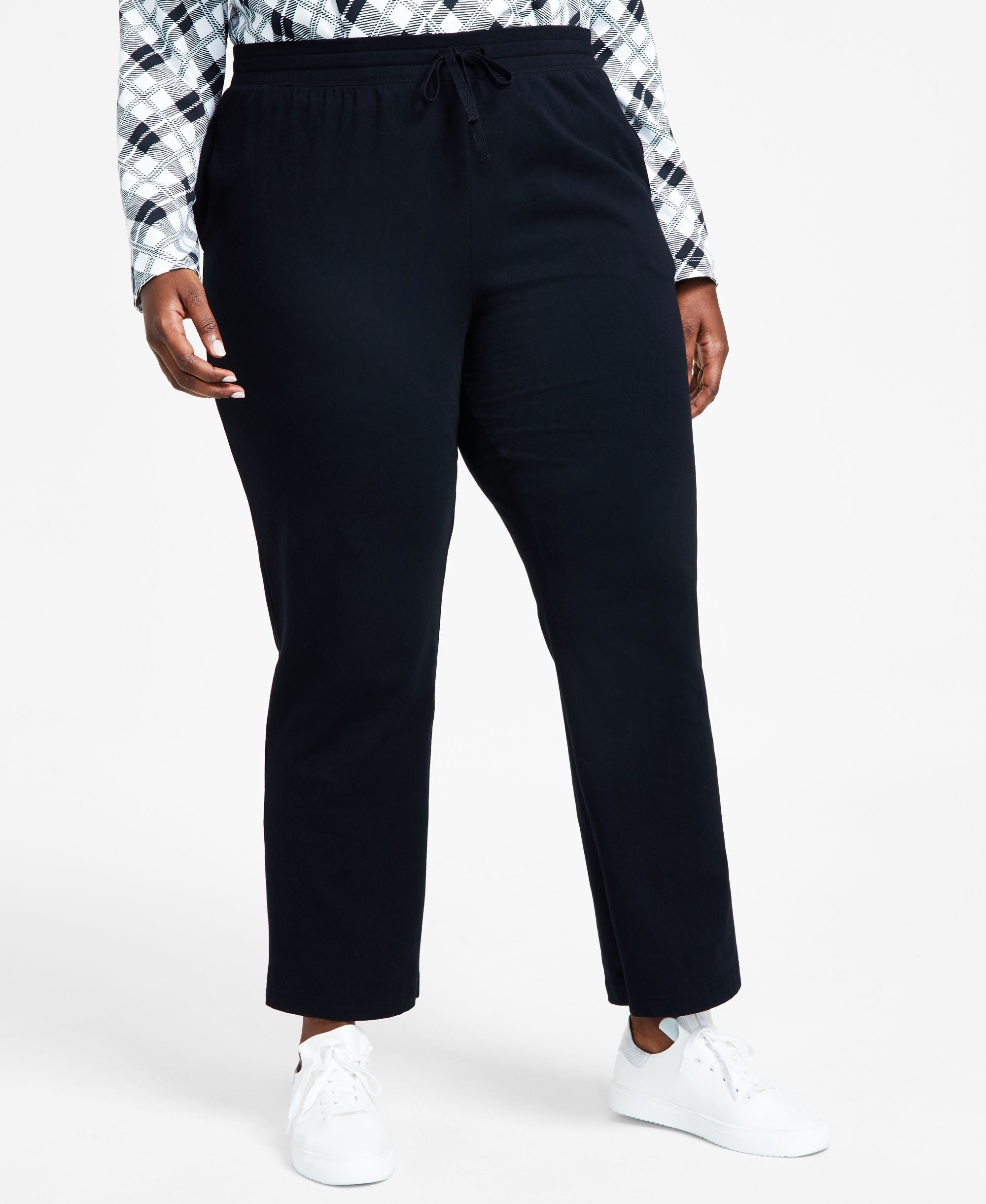 Plus Size Knit Drawstring Pants