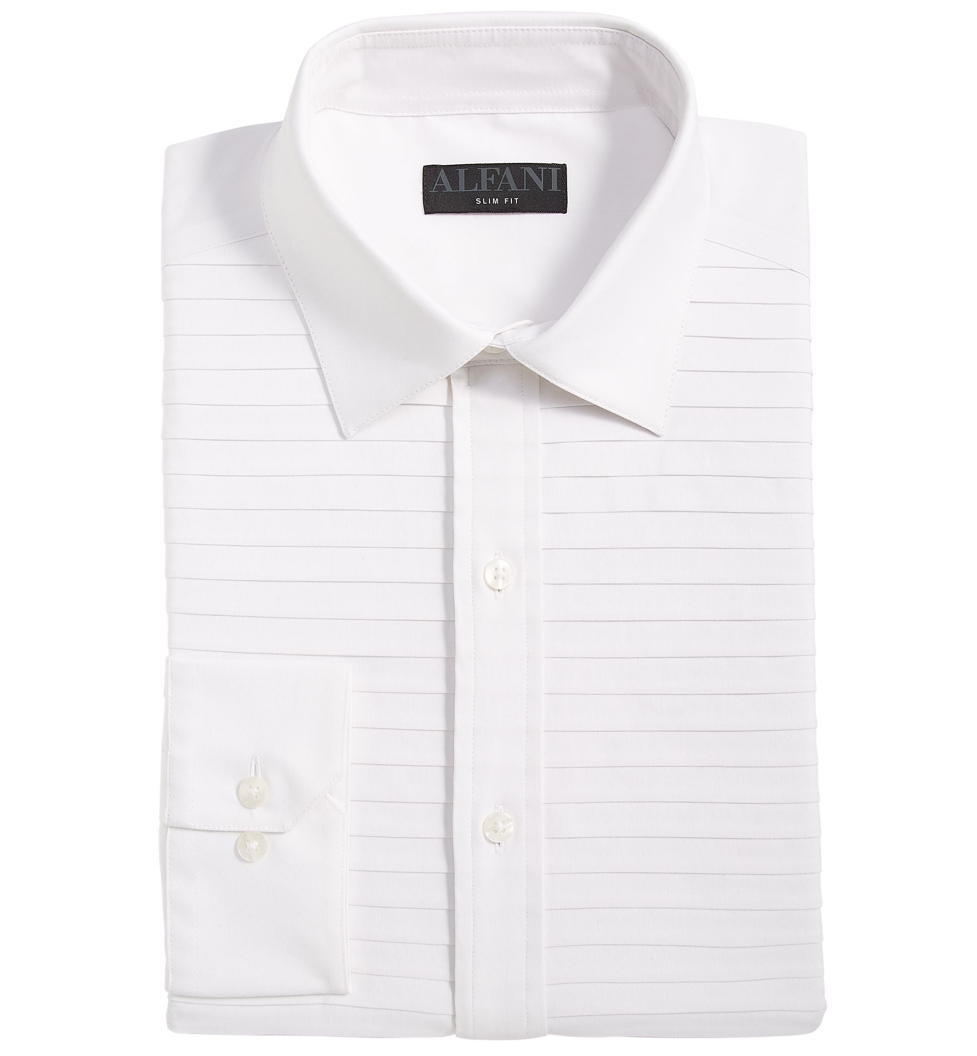 Men's Slim Fit Horizontal Pleated Panel Formal Shirt