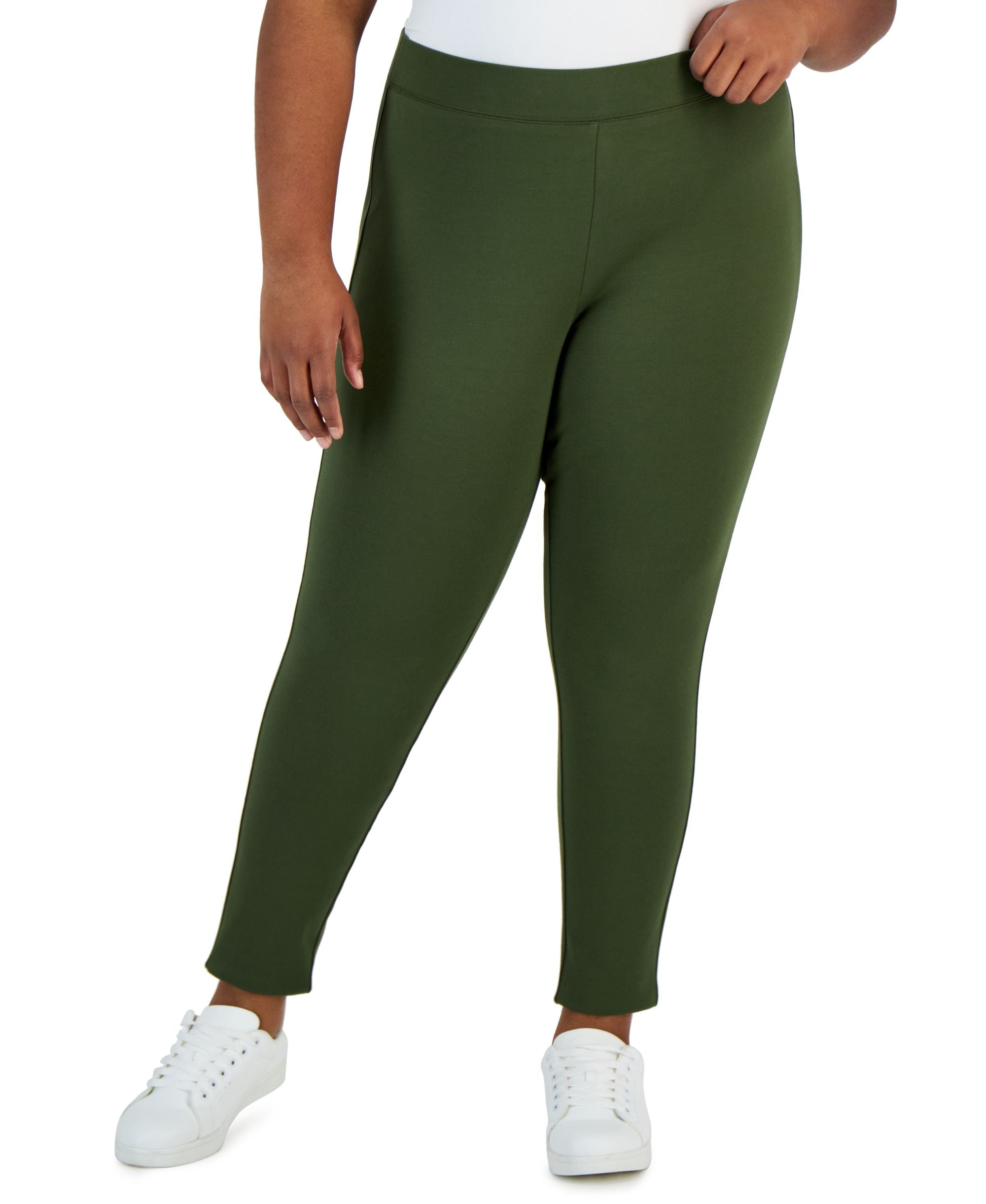 Plus Size Skinny Pull-On Ponte Pants