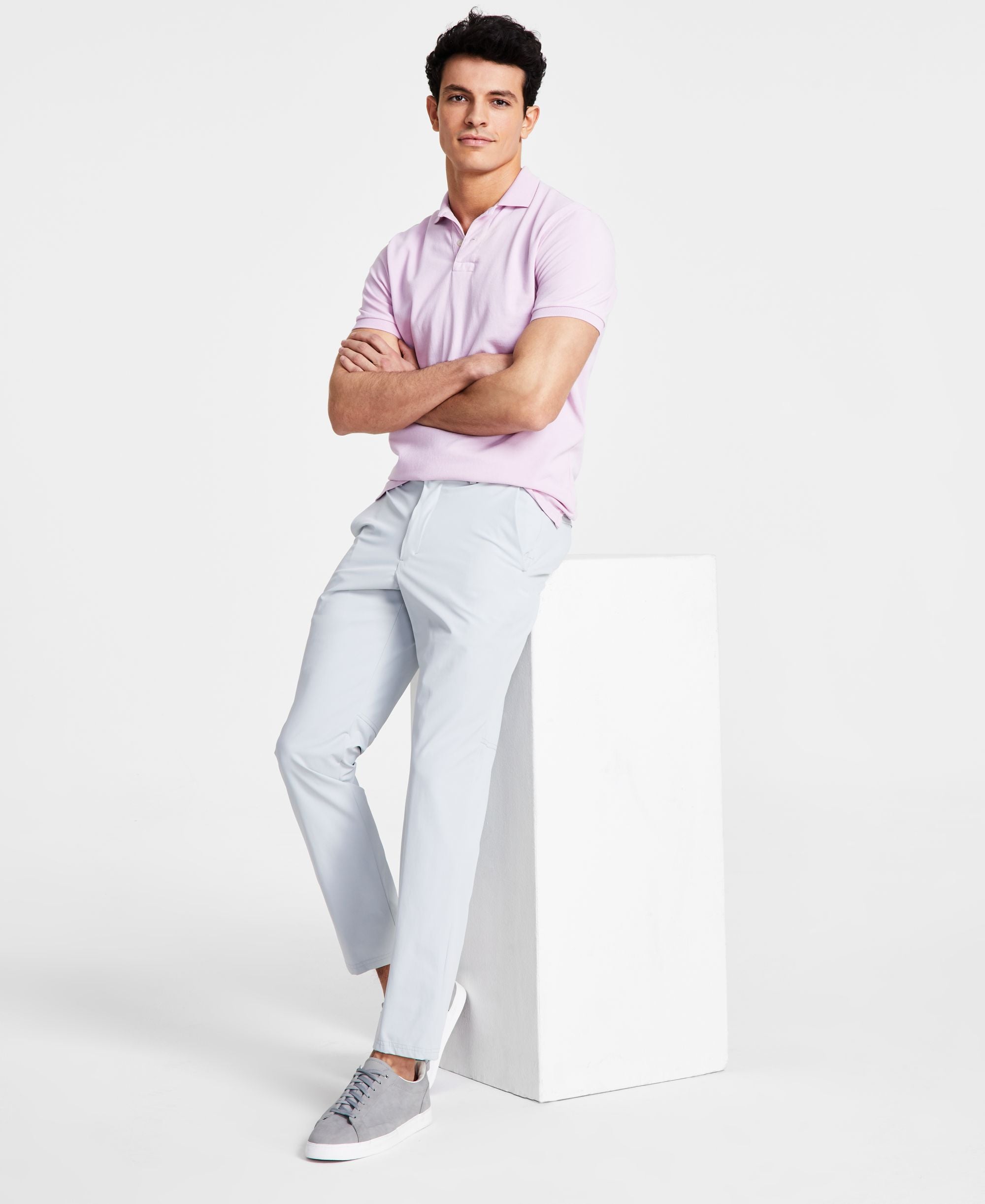 Men's Slim Fit Tech Solid Performance Dress Pants