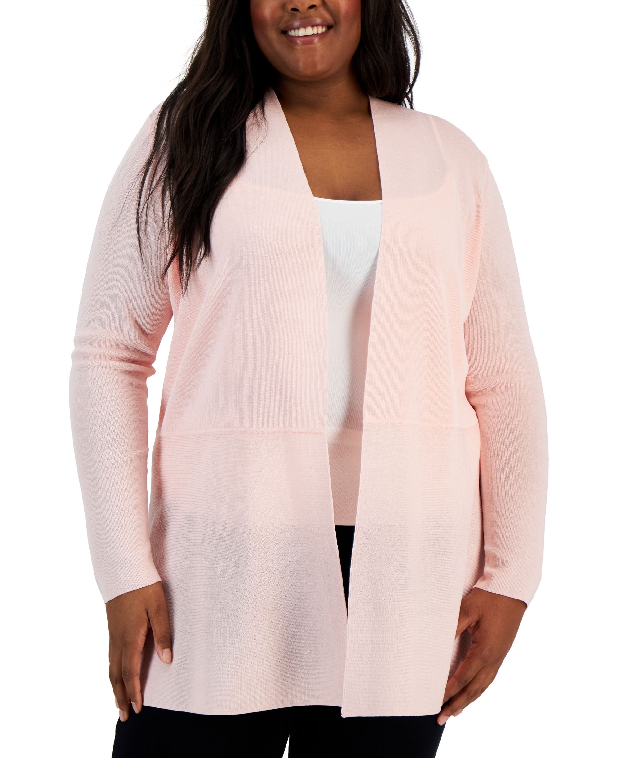 Plus Size Open-Front Cardigan
