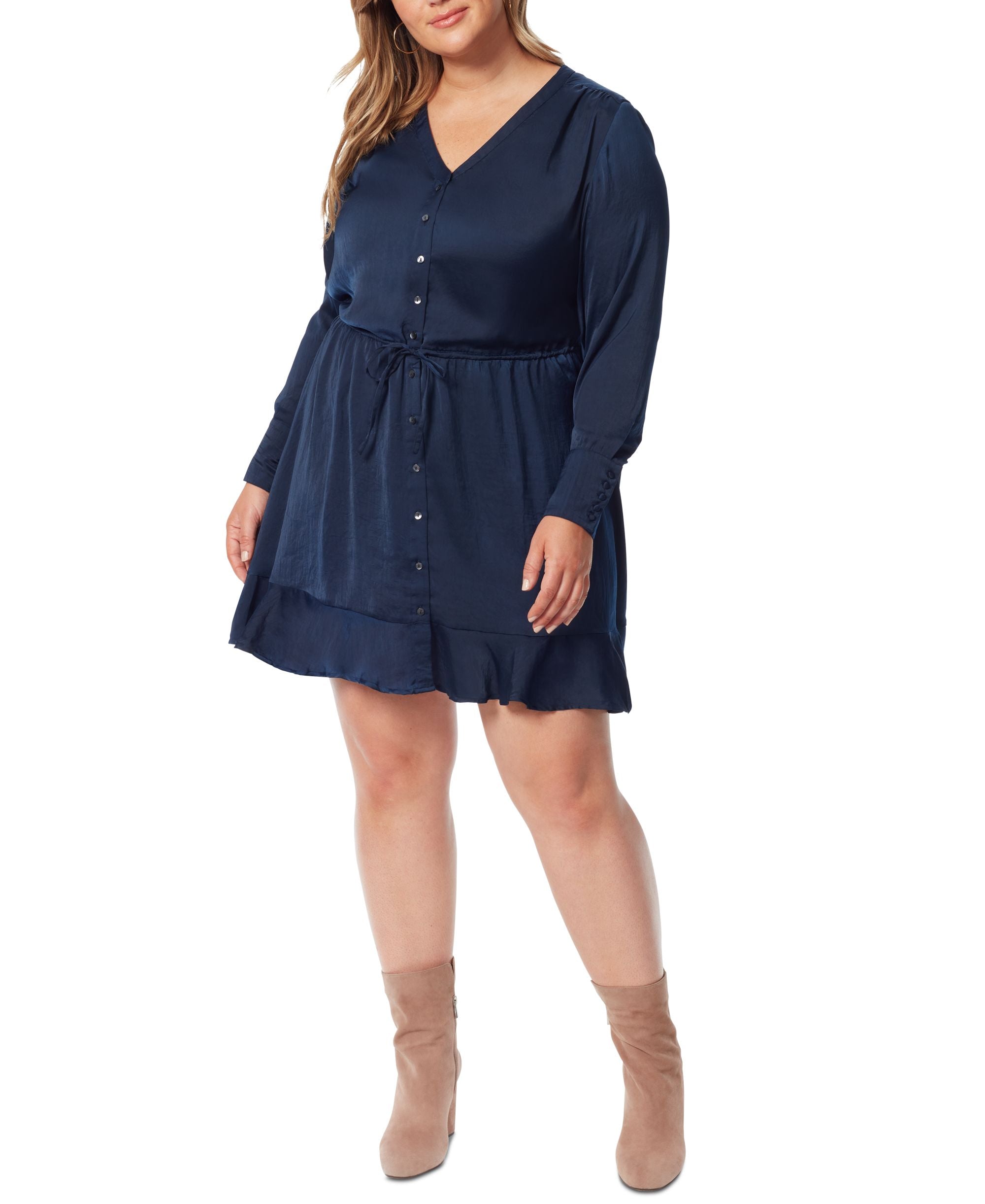 Trendy Plus Size Shiloh Tie-Waist Shirtdress