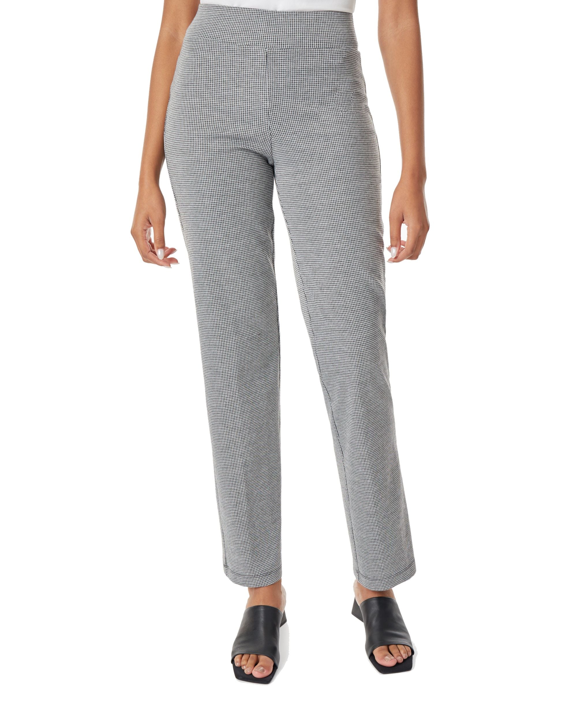 Women's Houndstooth Serenity Knit Pull On Straight Leg Pants