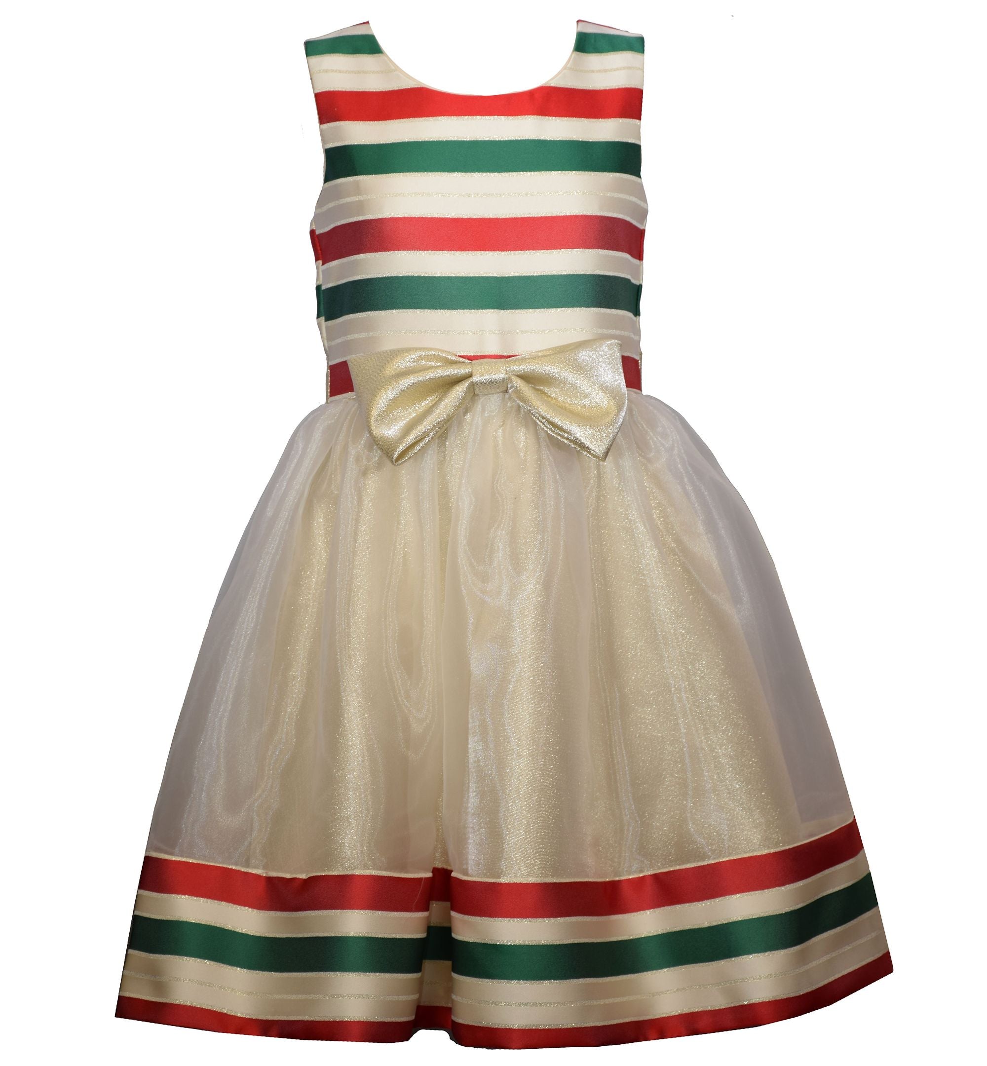 Bonnie Jean Toddler Girls Sleeveless Jacquard Striped Party Dress