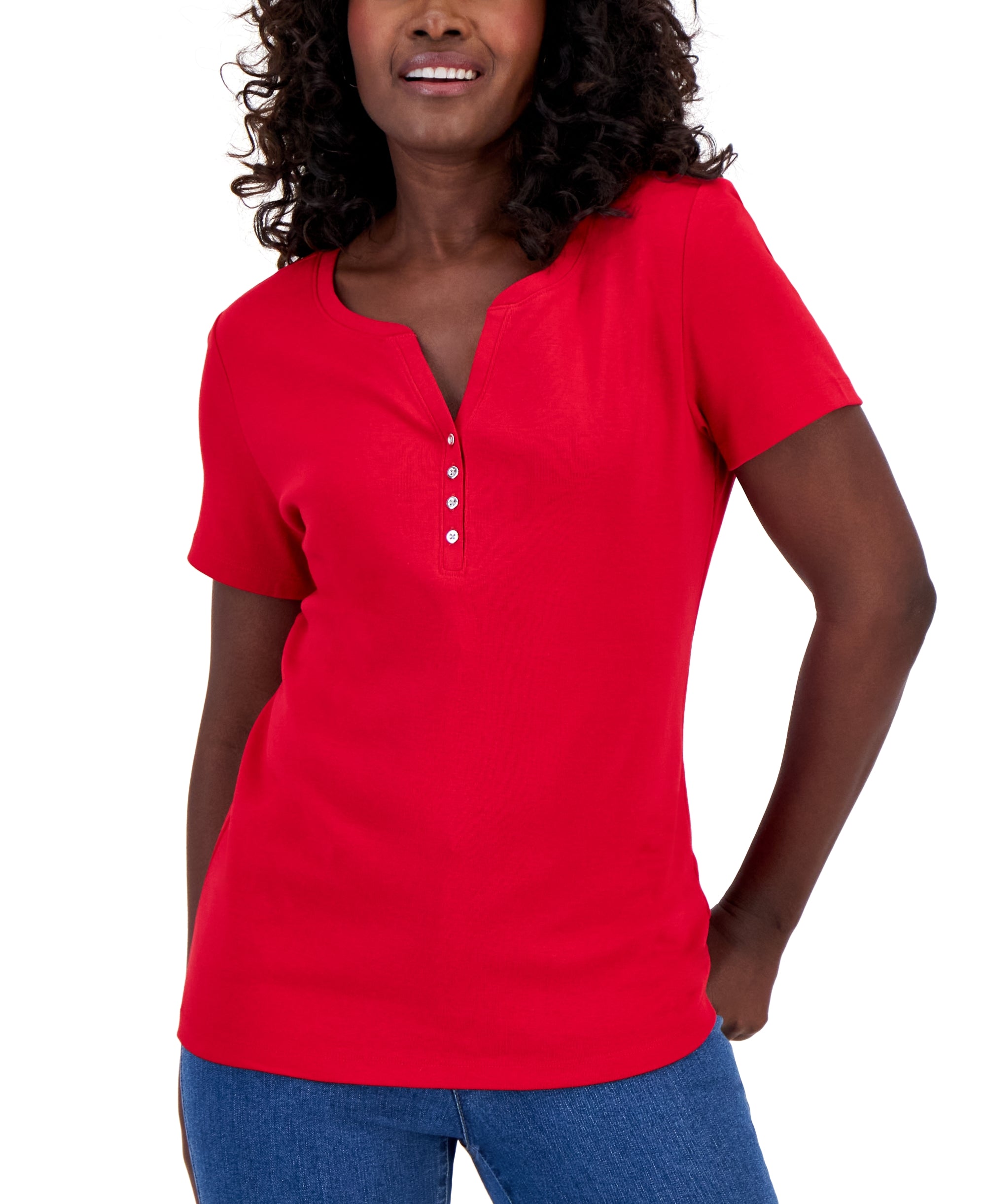 Short Sleeve Henley Top