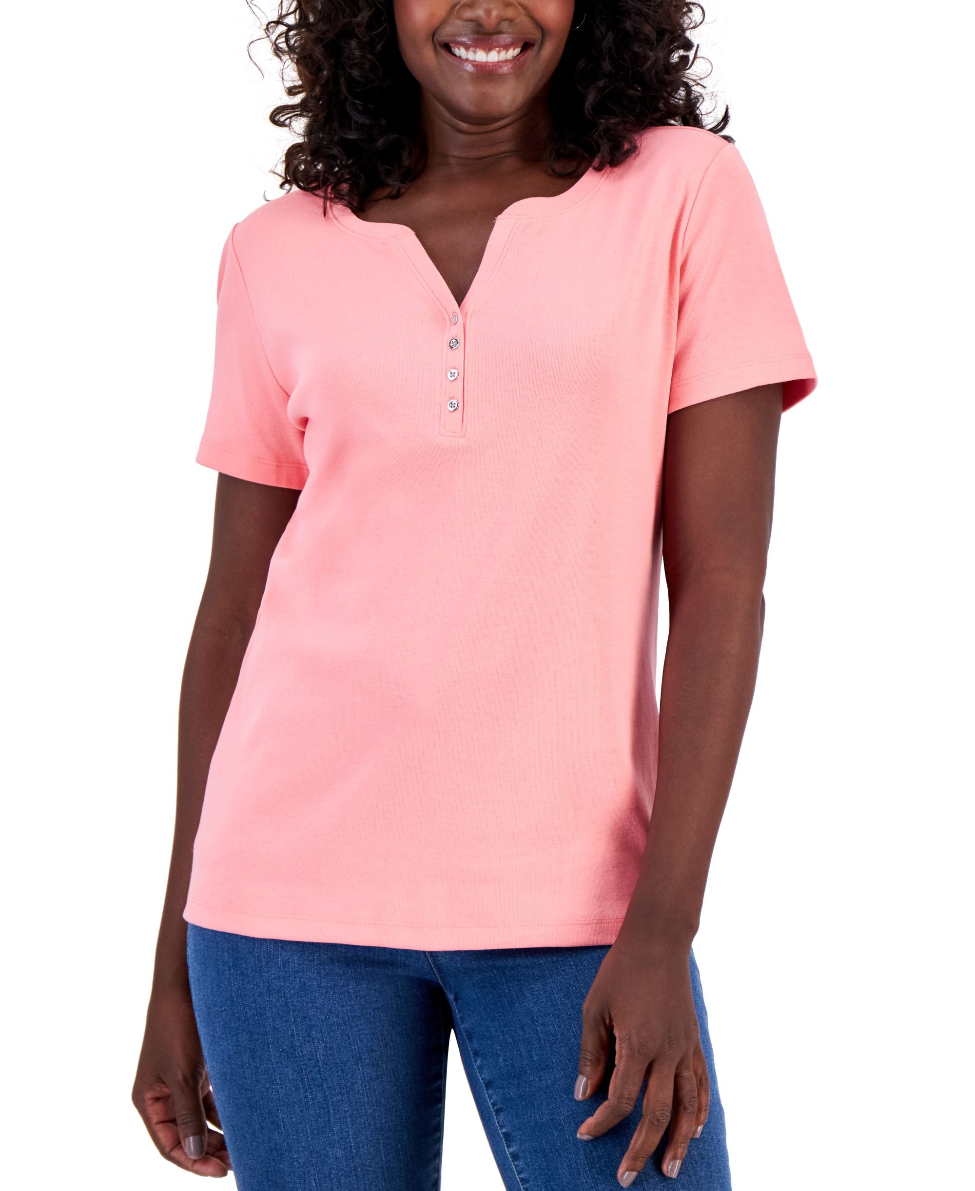 Short Sleeve Henley Top