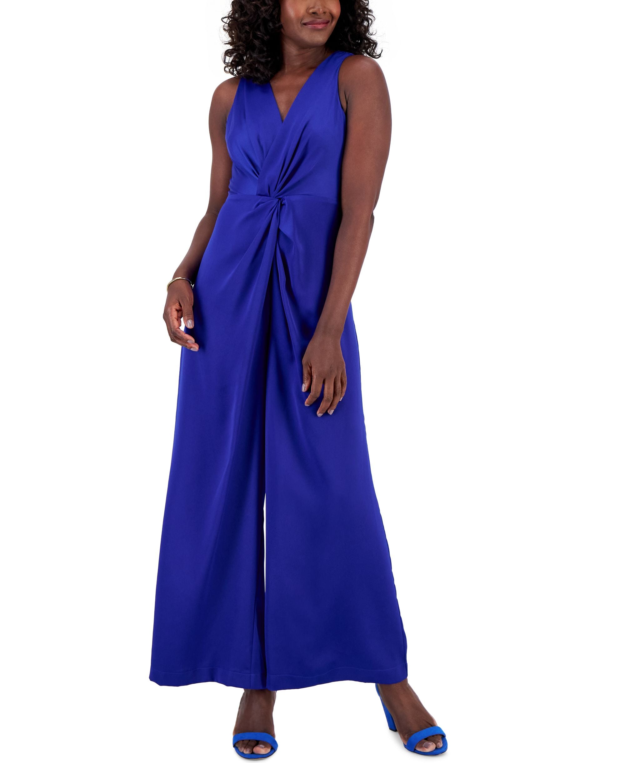 Women's Twisted-Front Wide-Leg Jumpsuit