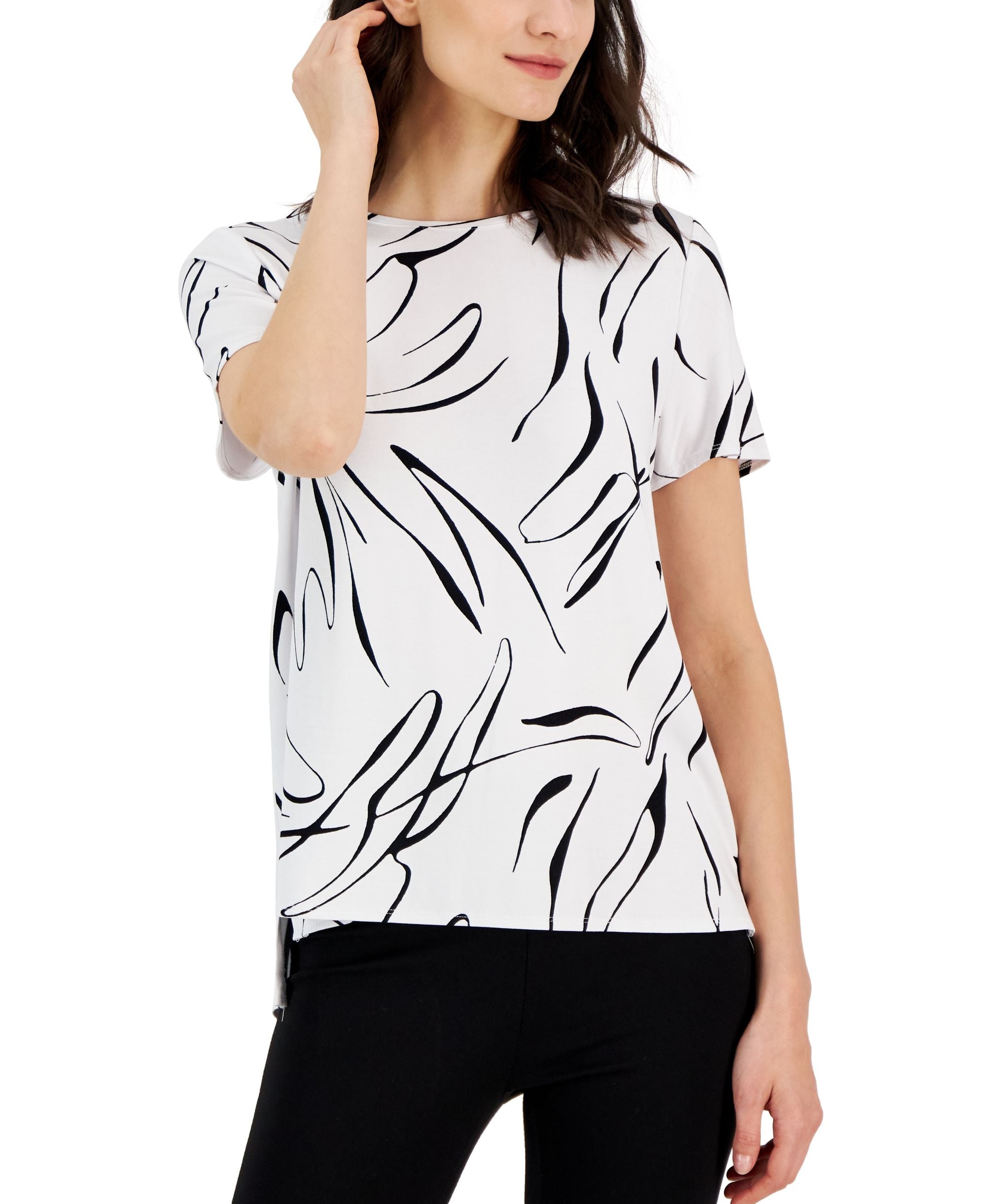 Petite Printed Crewneck T-Shirt