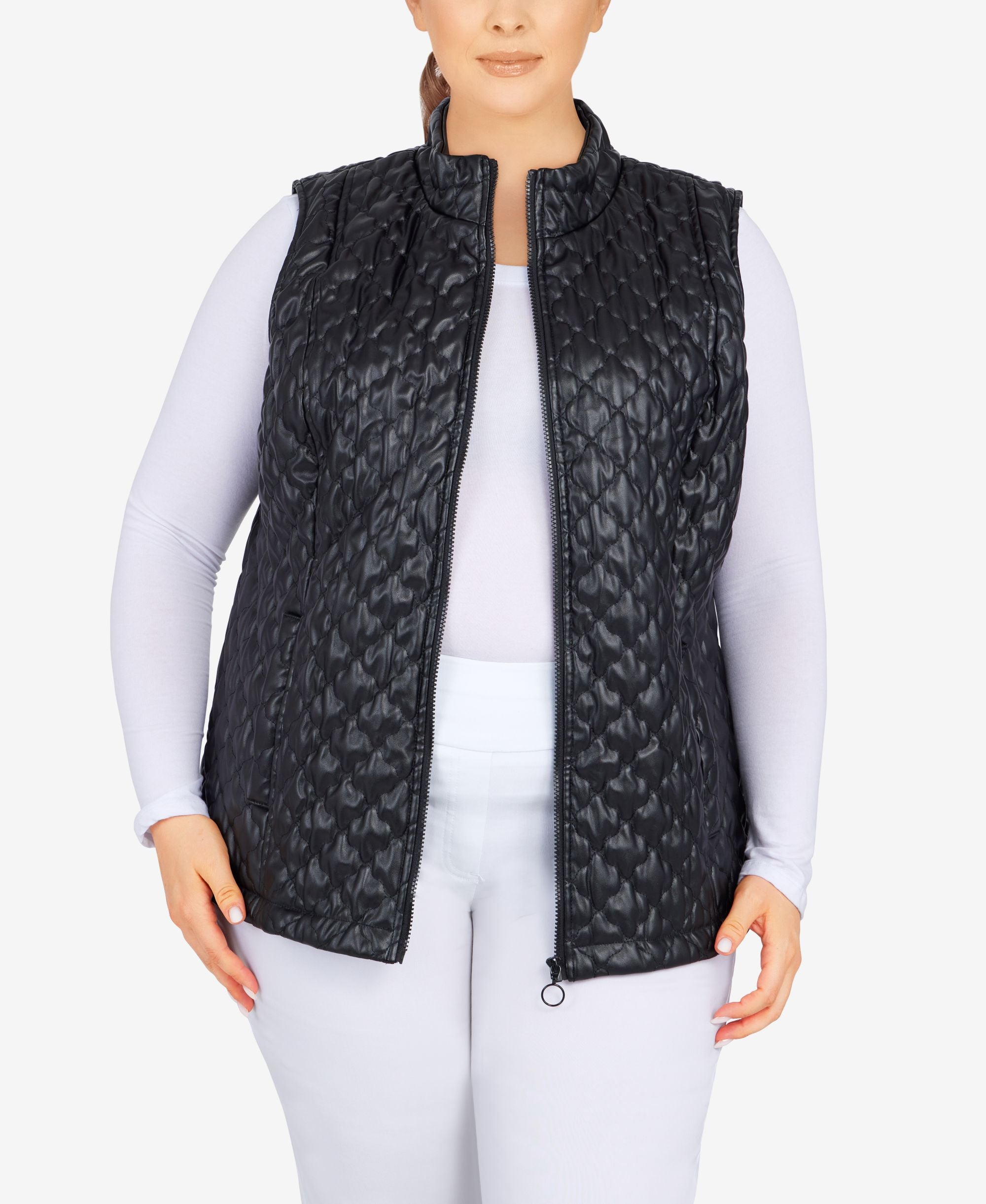 Ruby Rd. Plus Size Faux Leather Vest