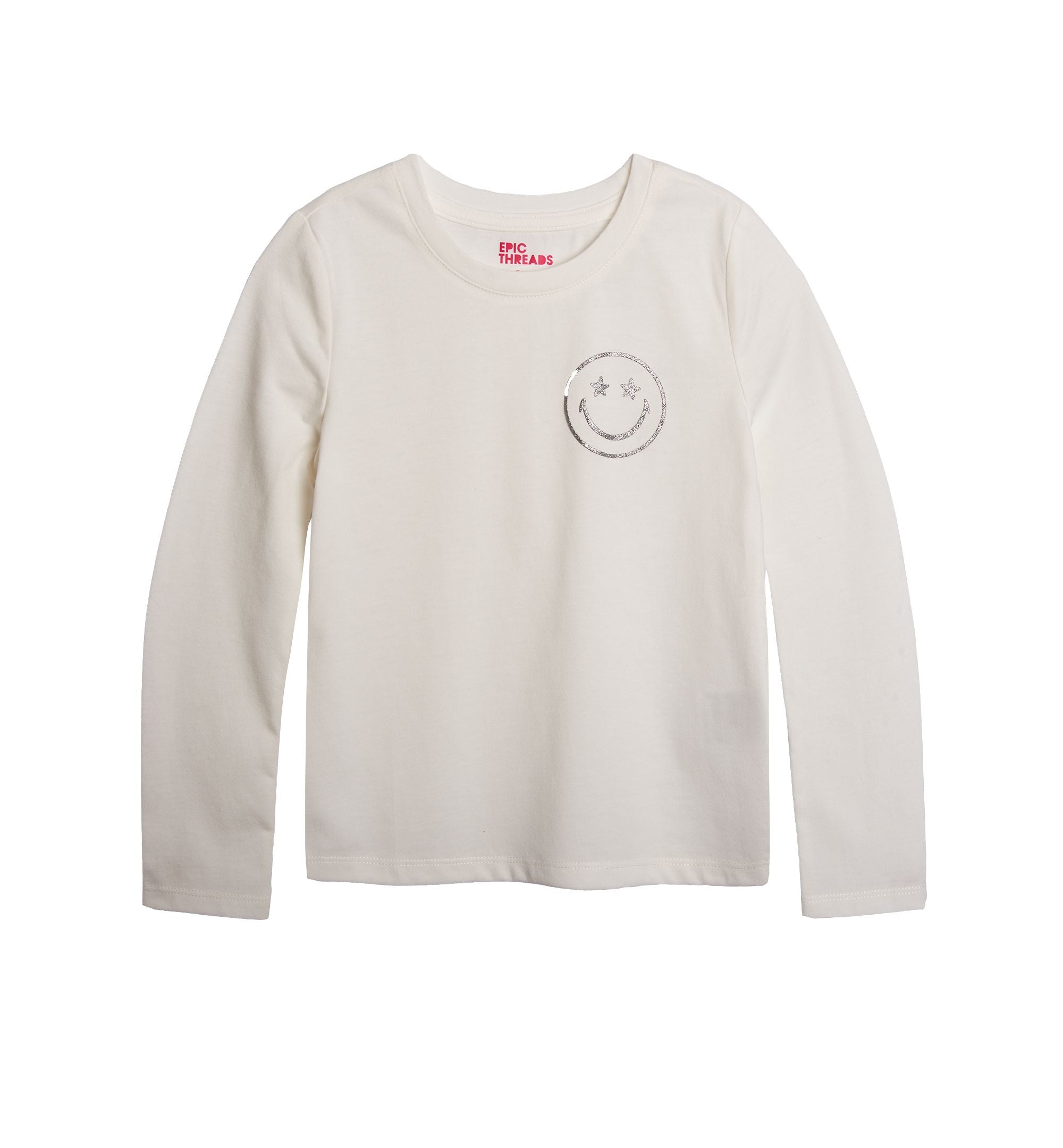 Little Girls Smiley Face Graphic T-shirt