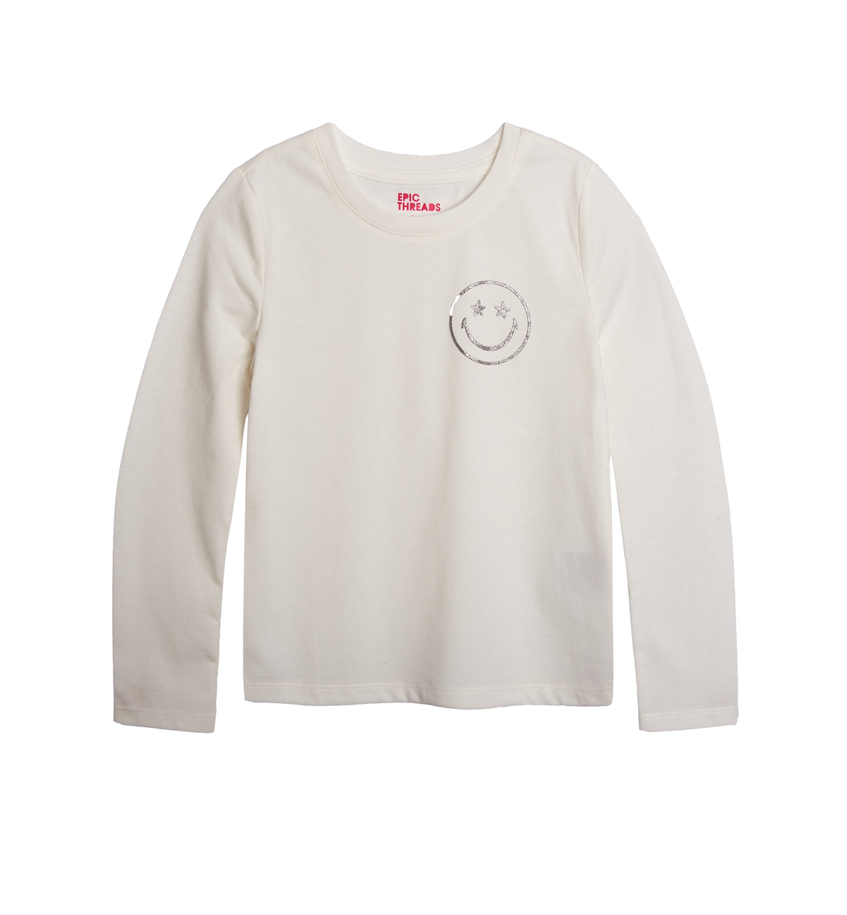Little Girls Smiley Face Graphic T-shirt