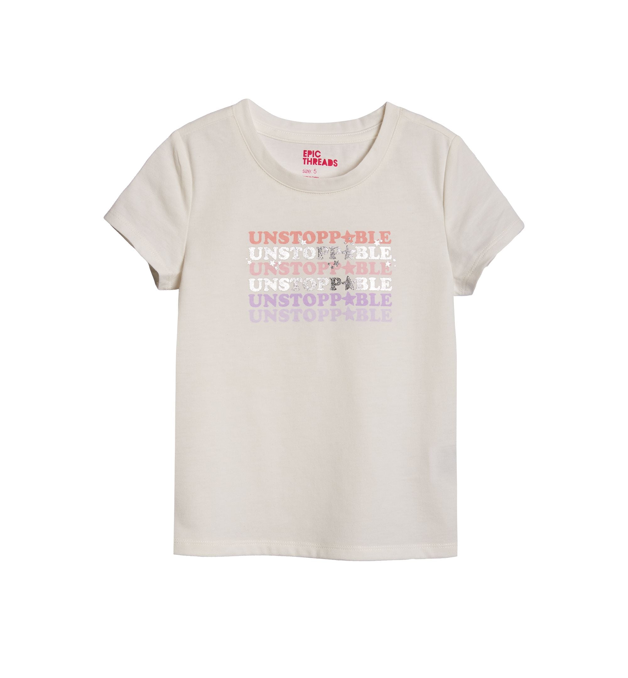 Little Girls Unstoppable Graphic T-shirt