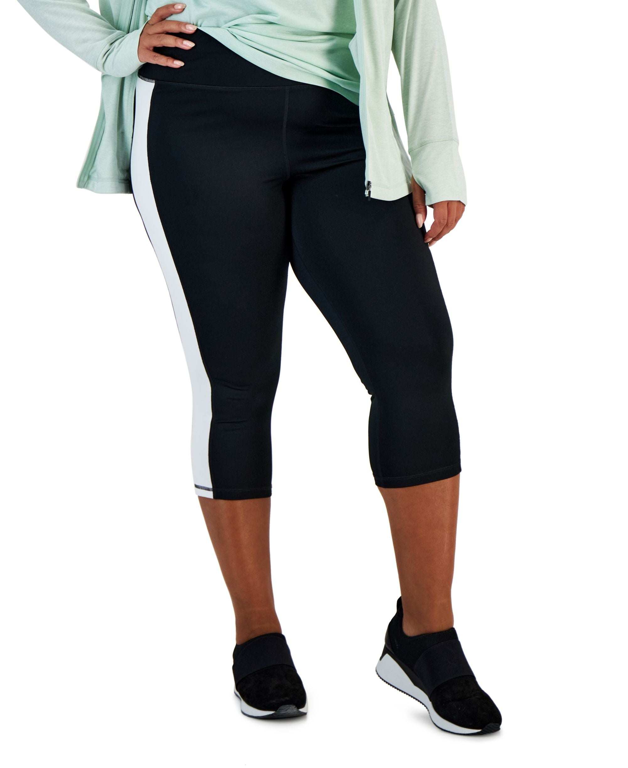 ID Ideology Plus Size Colorblocked Capri Leggings