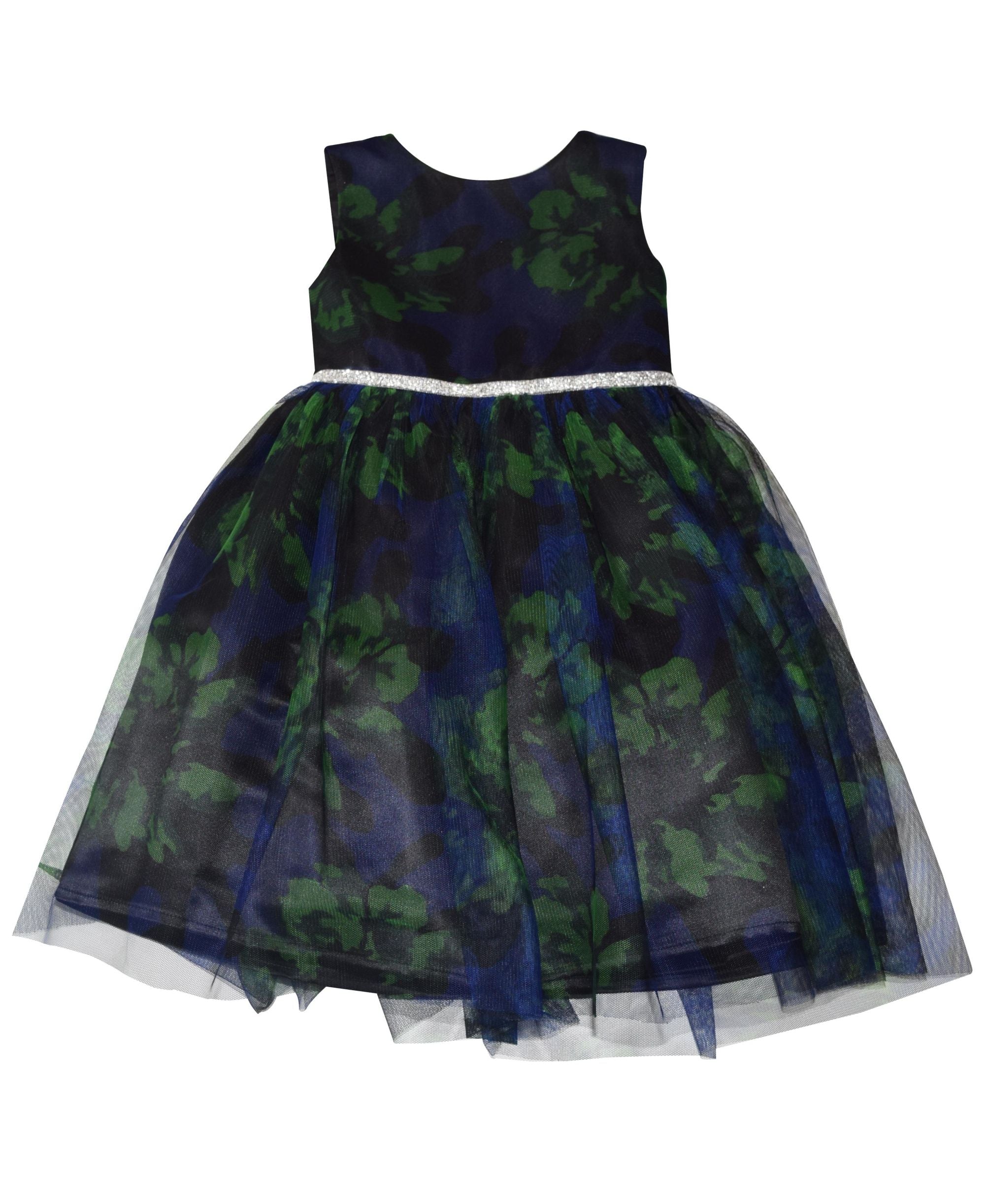 Blueberi Boulevard Toddler Girls Sleeveless Tulle Netting Floral Dress
