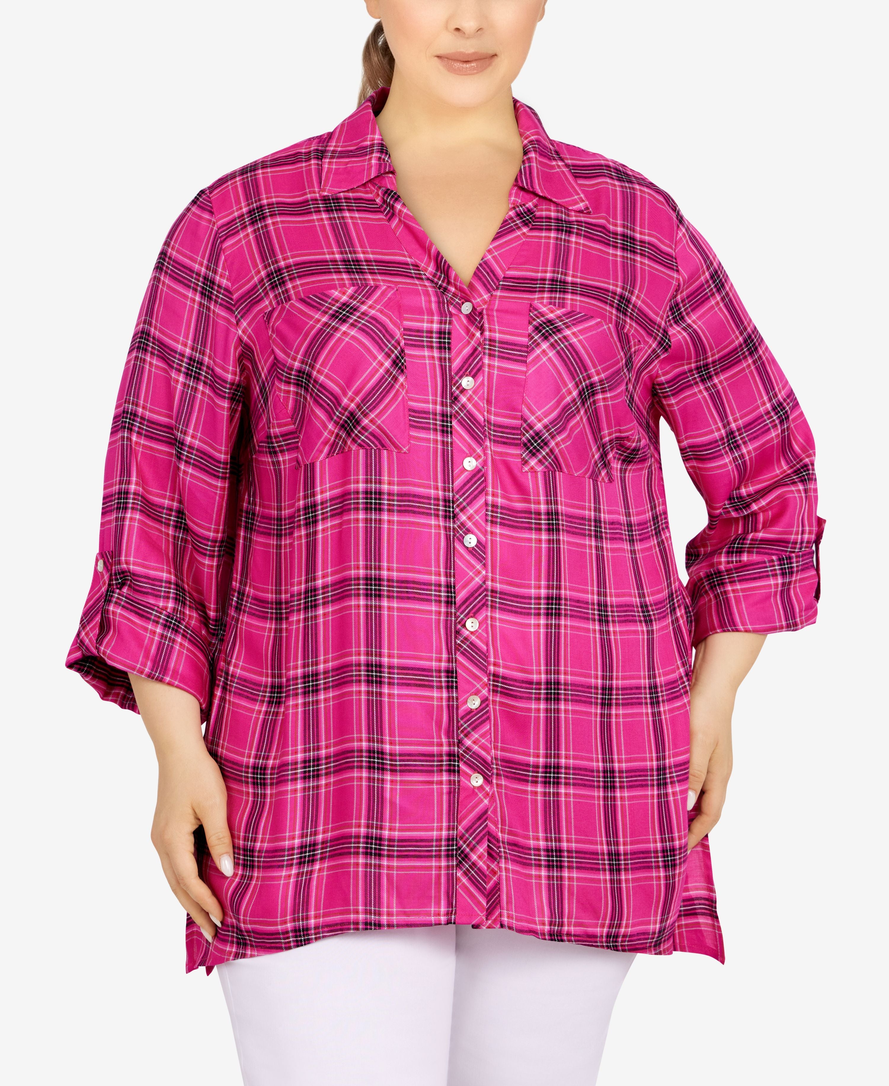 Plus Size Flannel Top