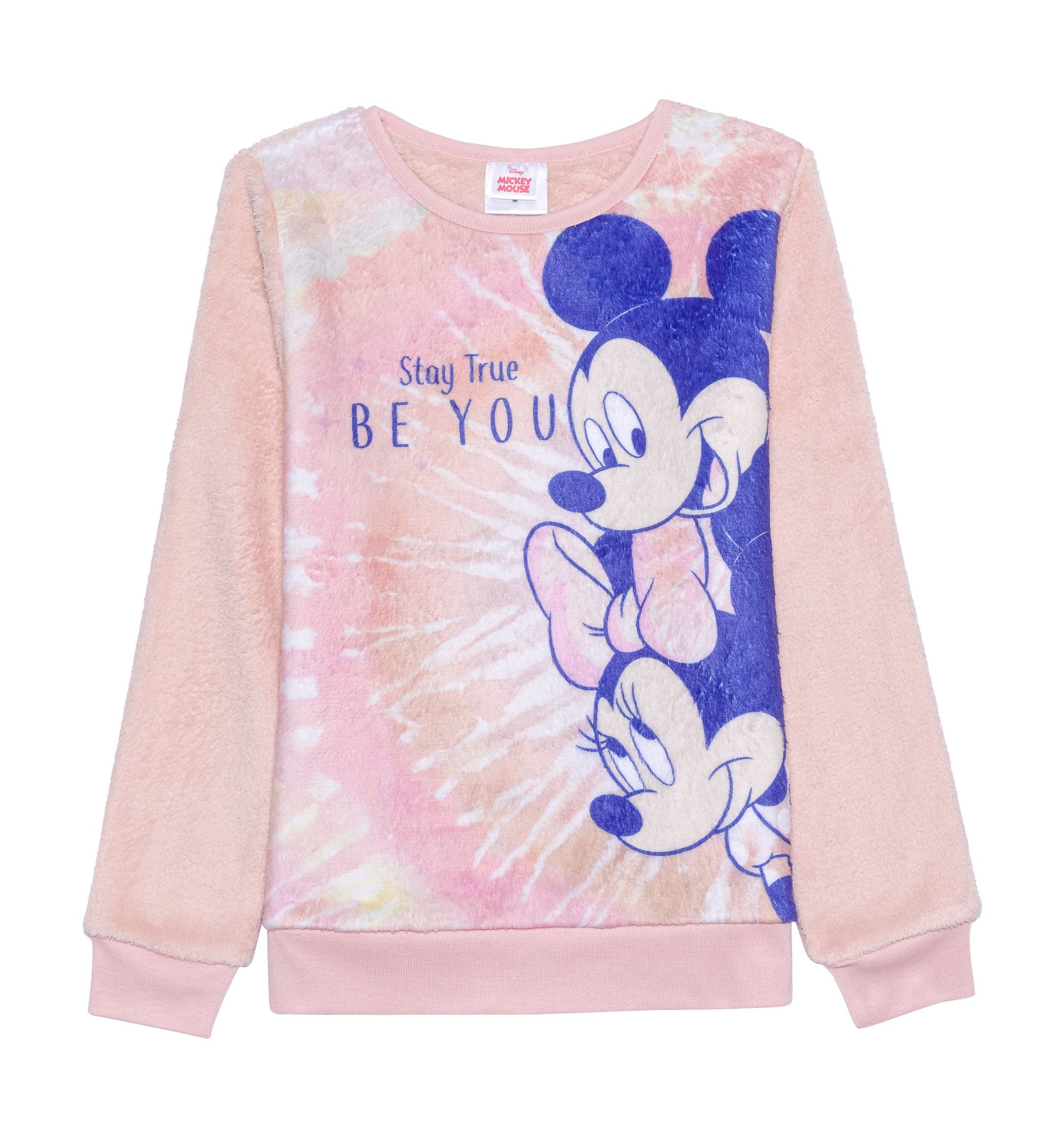 Disney Big Girls Mickey Minnie Cozy Pullover Sweatshirt