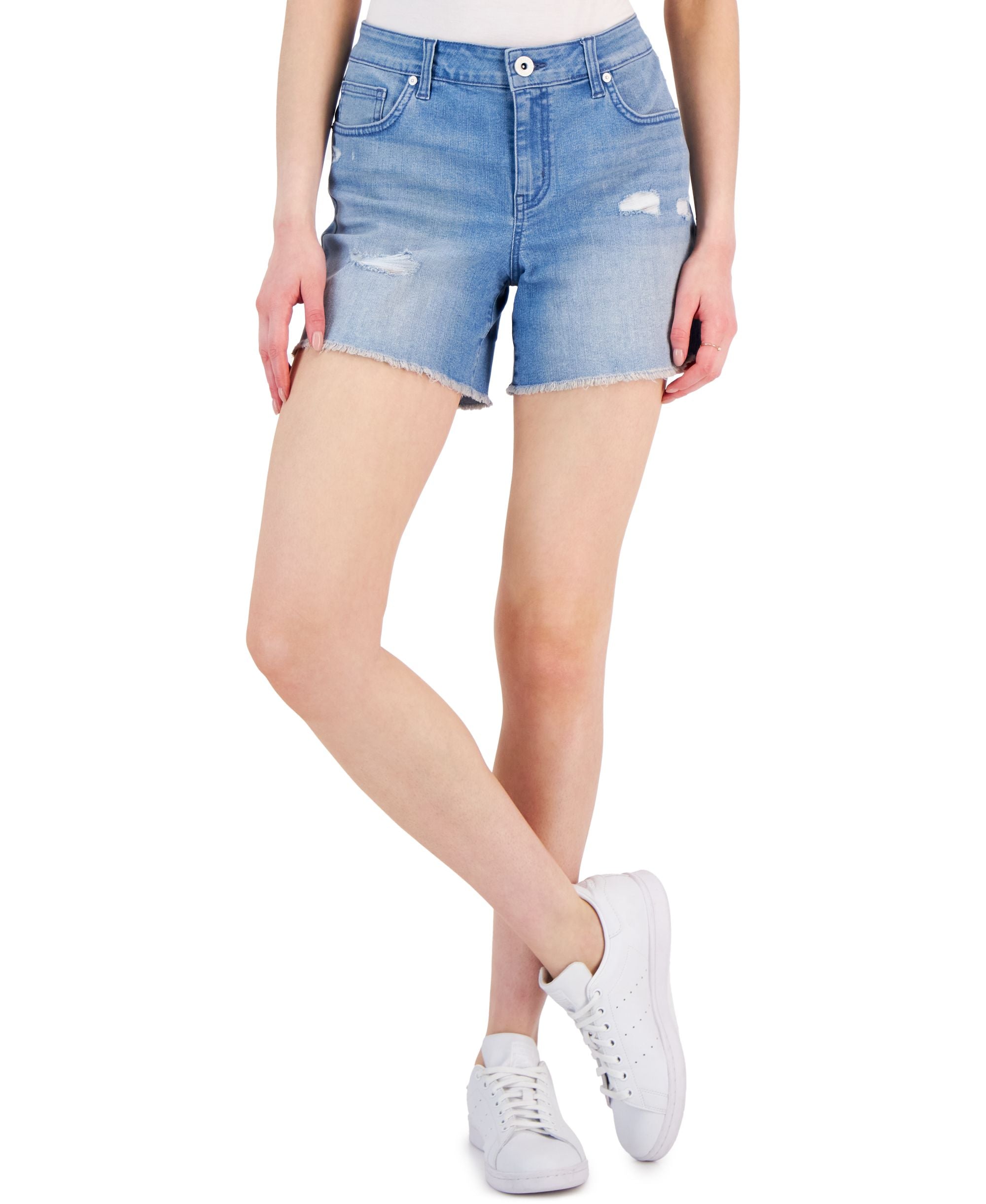 Style & Co Womens Distressed Frayed Hem Shorts