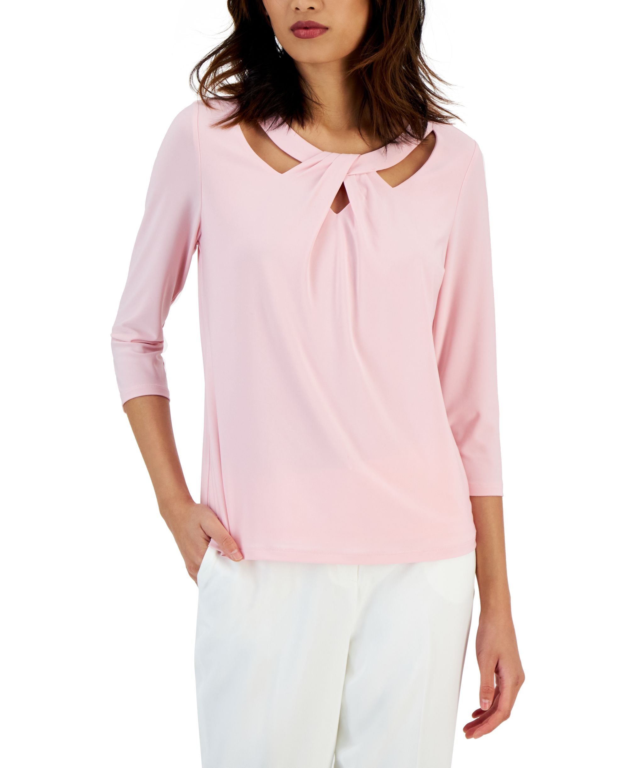 Petite Twist-Neck Top