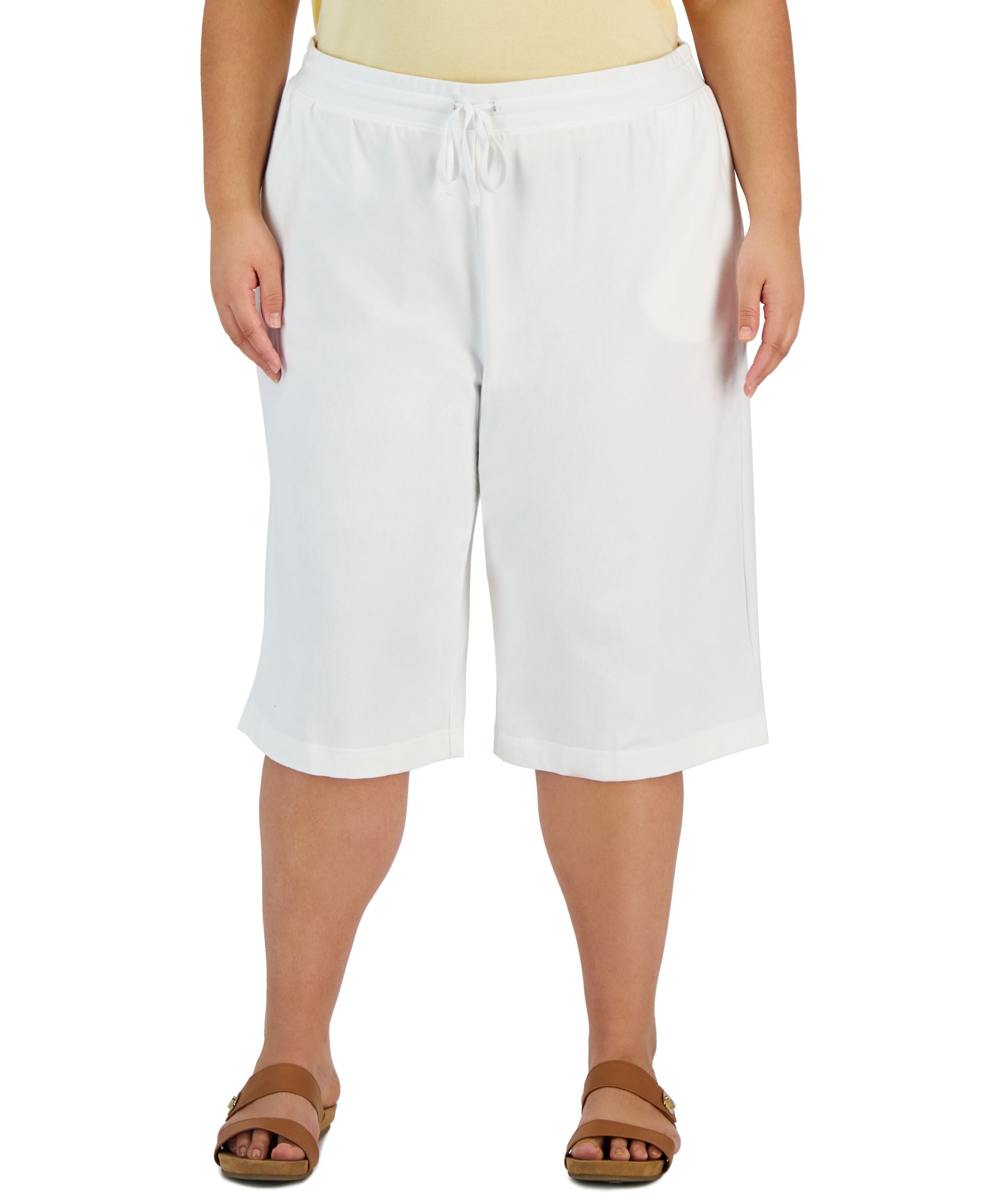 Karen Scott Plus Size Drawstring Skimmer Shorts