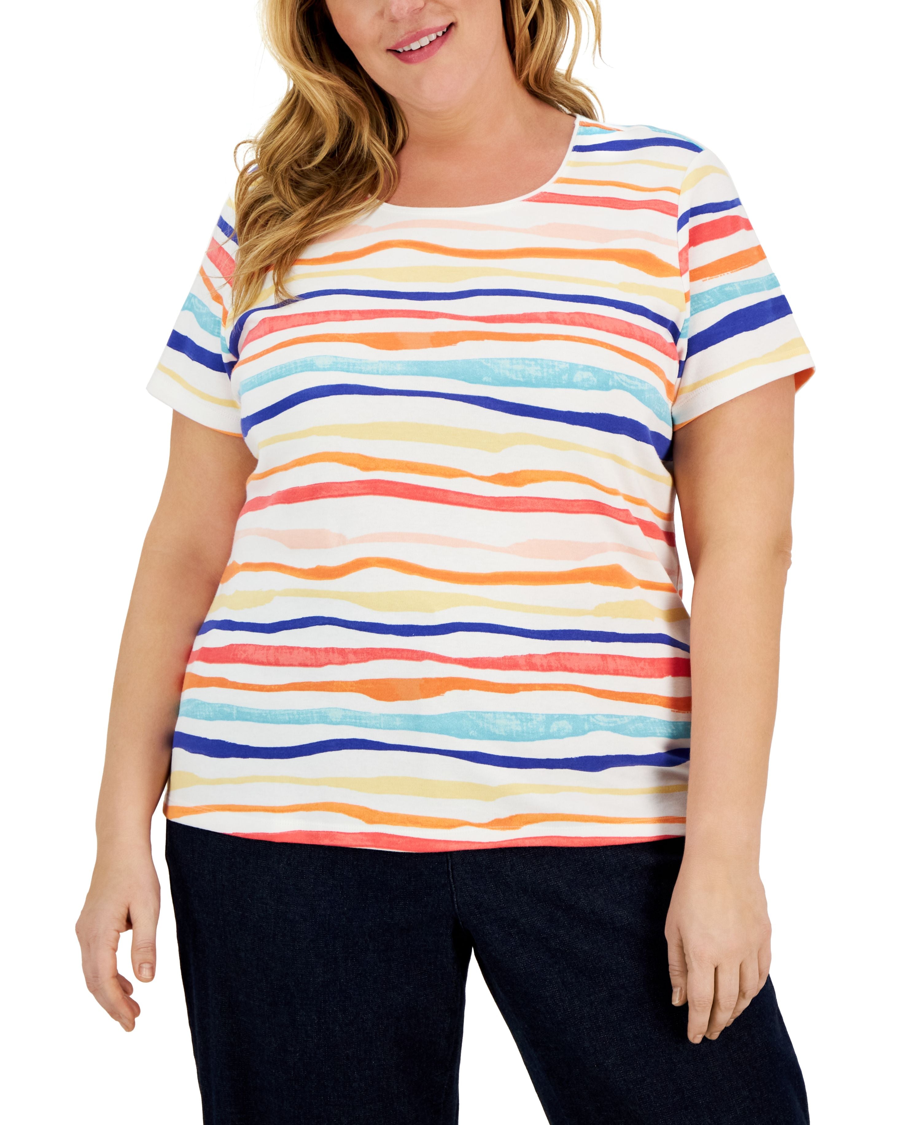 Plus Size Scoop-Neck Short-Sleeve Top