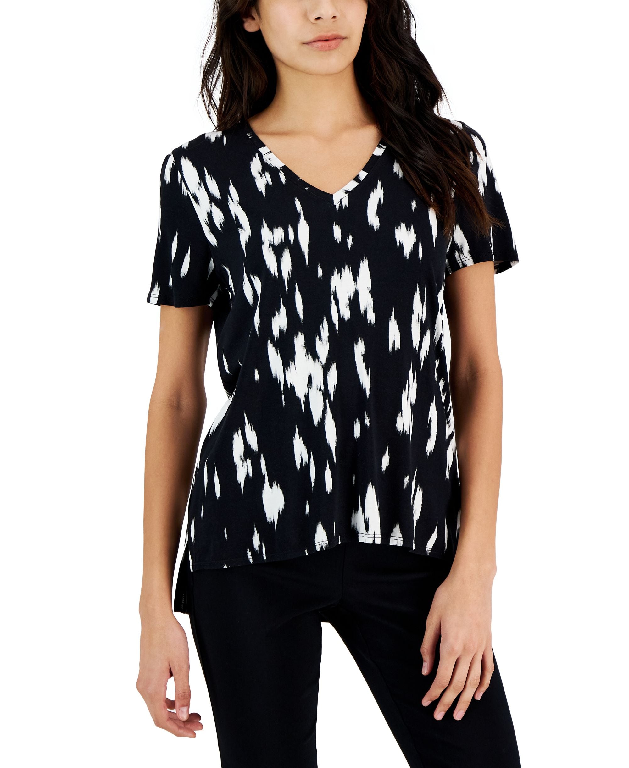 Women's Printed V-Neck T-Shirt
