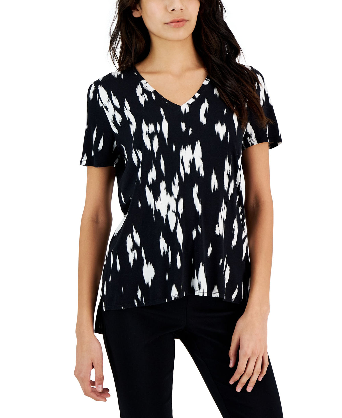 Women's Printed V-Neck T-Shirt