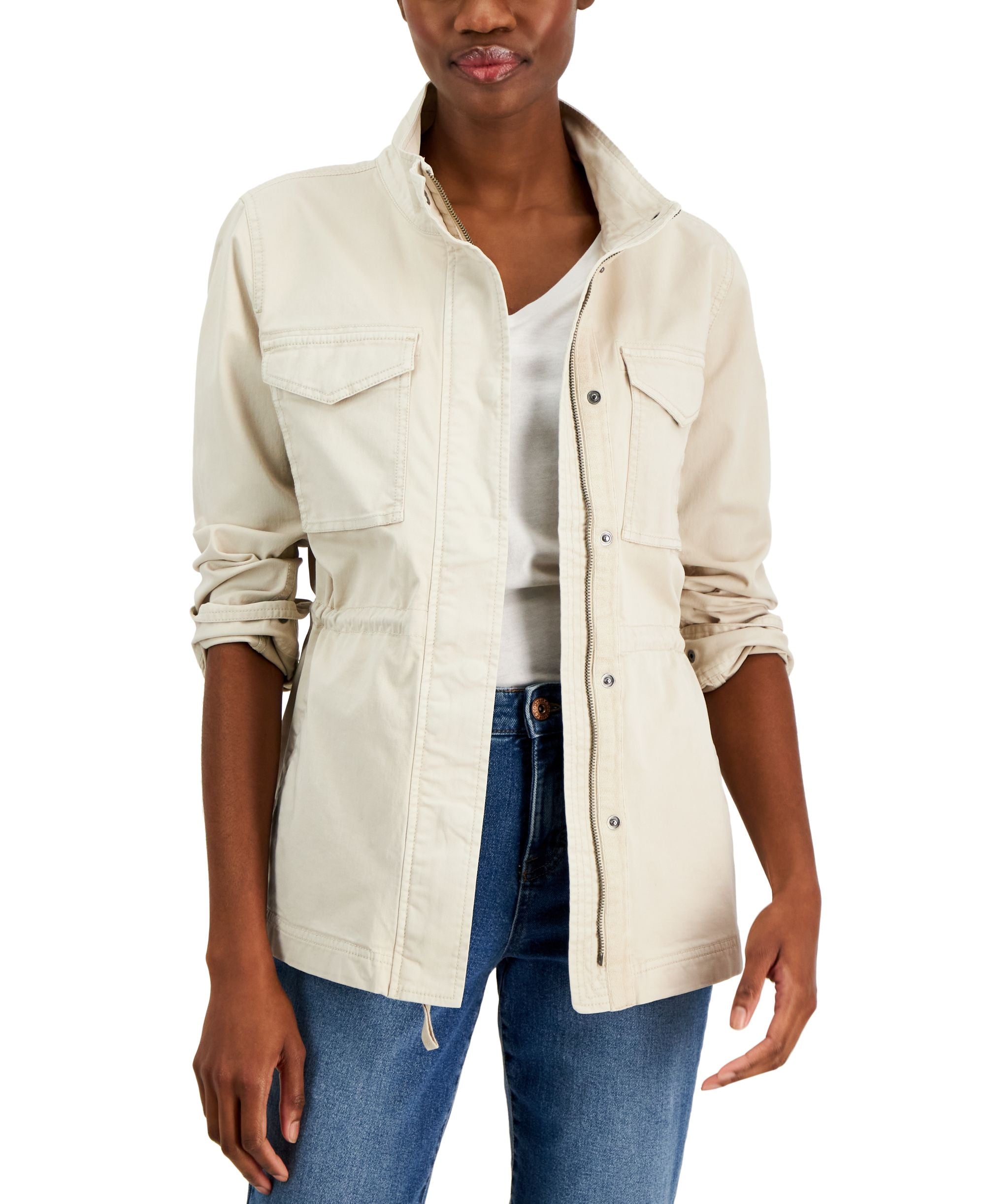 Style & Co Petite Cotton Utility Jacket
