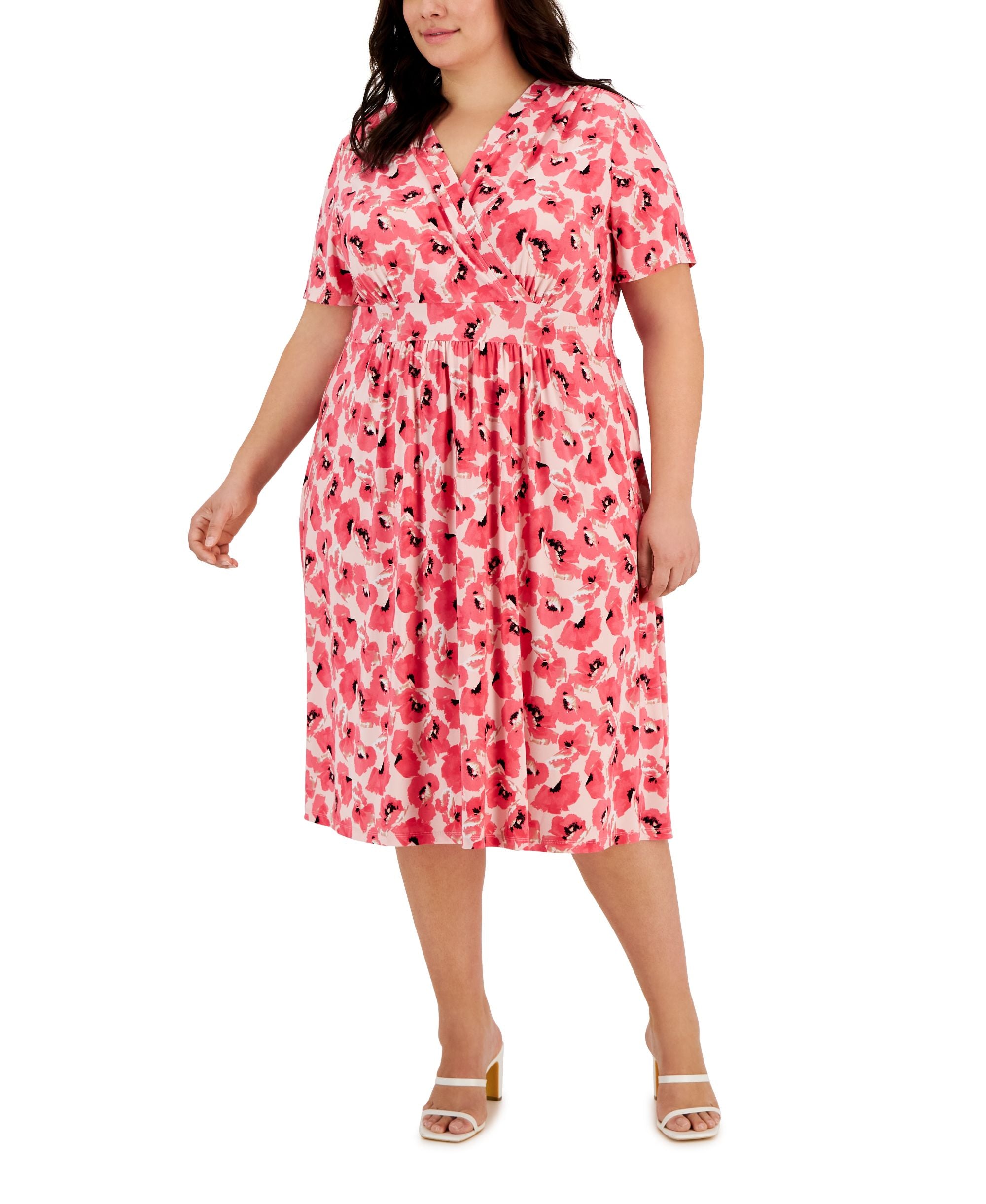 Plus Size Printed Encore Midi Dress