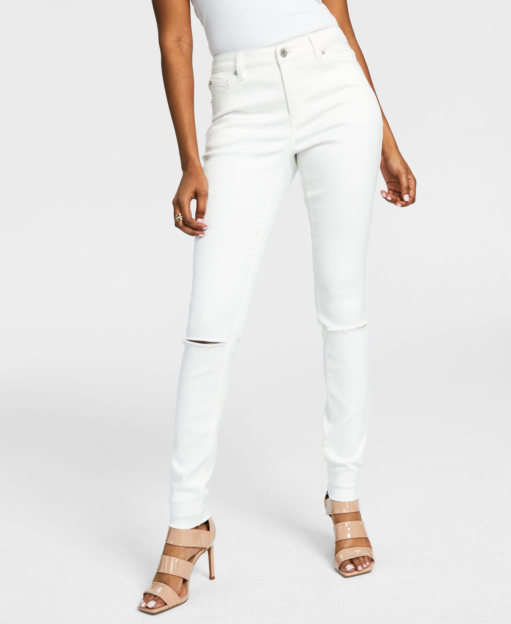 Women's Mid-Rise Ripped Skinny Jeans